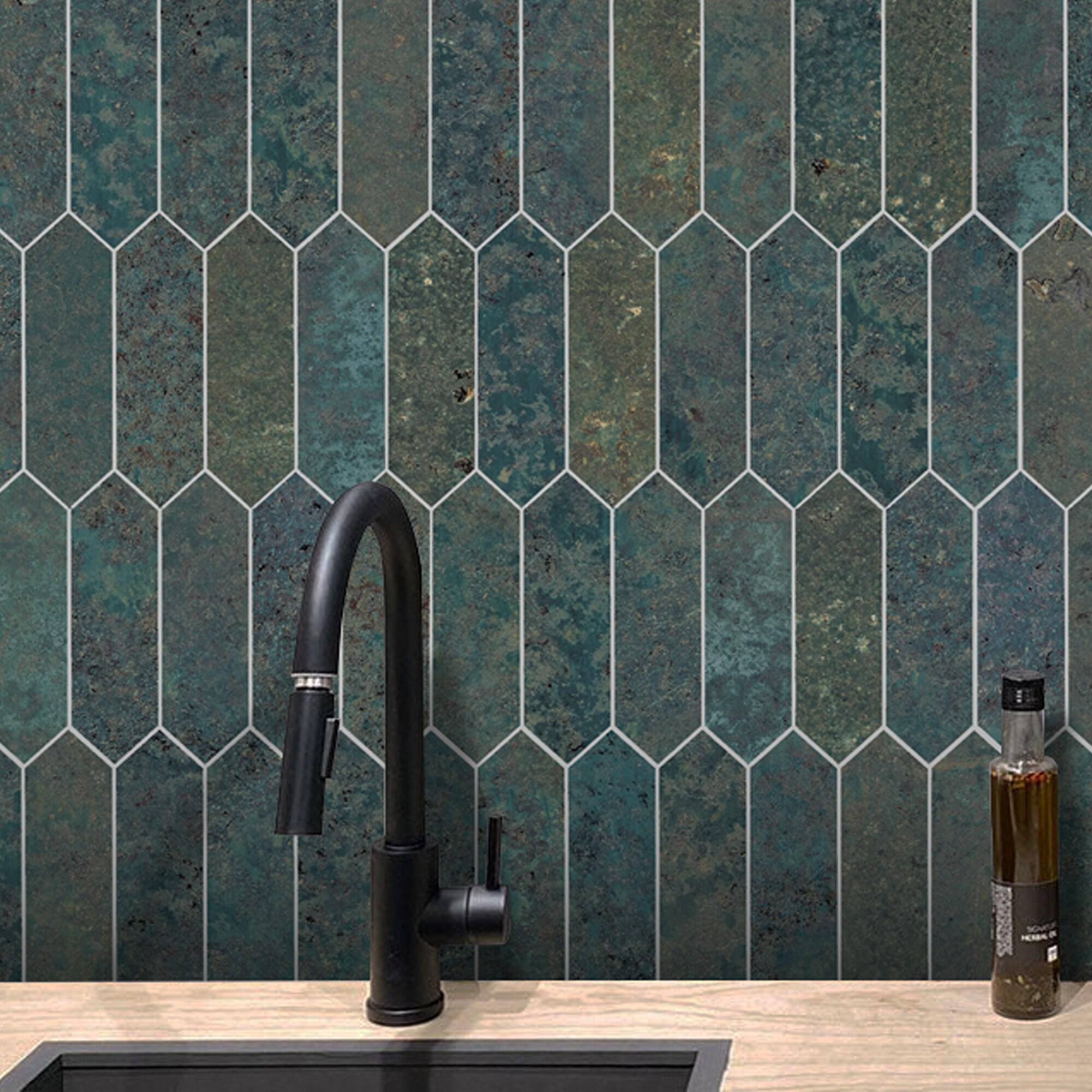 12" x 11.22" Stone Composite Peel & Stick Mosaic Tile