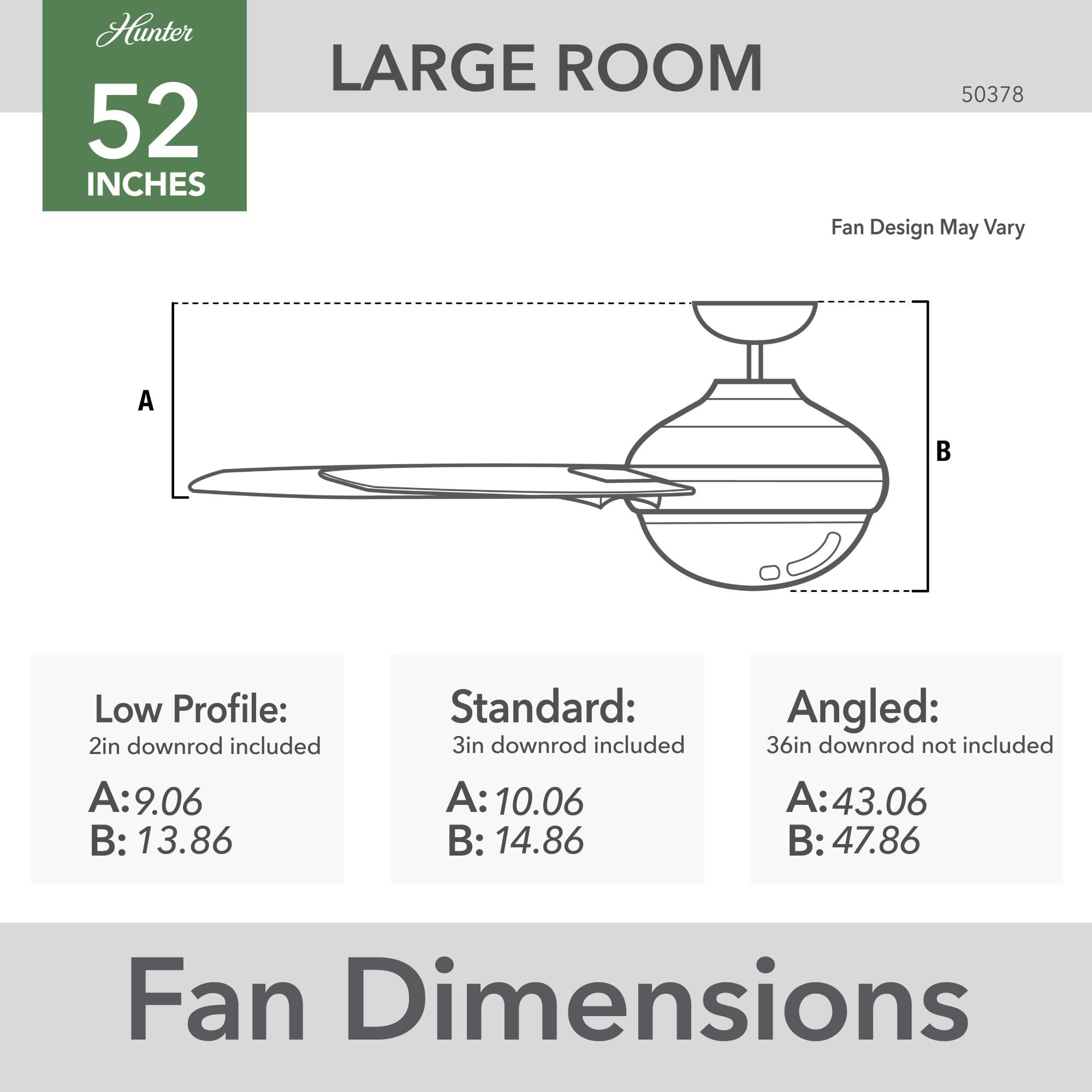 Hunter Fan 52" Aker 3 - Blade Indoor Standard Ceiling Fan with Pull Chain and Light Kit Included