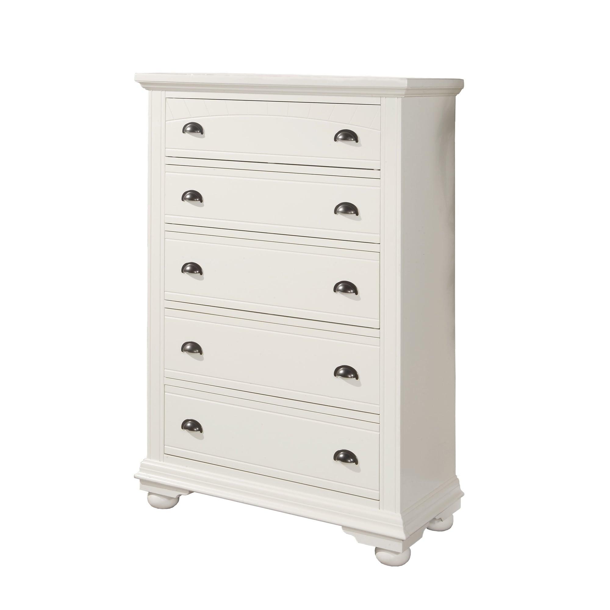 Aiden Cottage 5-Drawer Chest White - Picket House Furnishings: Vertical Storage, No Assembly, MDF & Hardwood