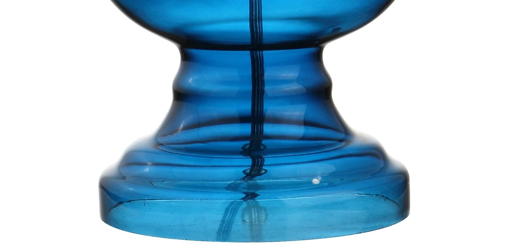 JONATHAN Y JYL1061C-SET2 Genie 28.5" Glass LED Table Lamp, Contemporary, Transitional for living room, dinning room, bedroom, office Bulb Included, Night Blue (Set of 2)