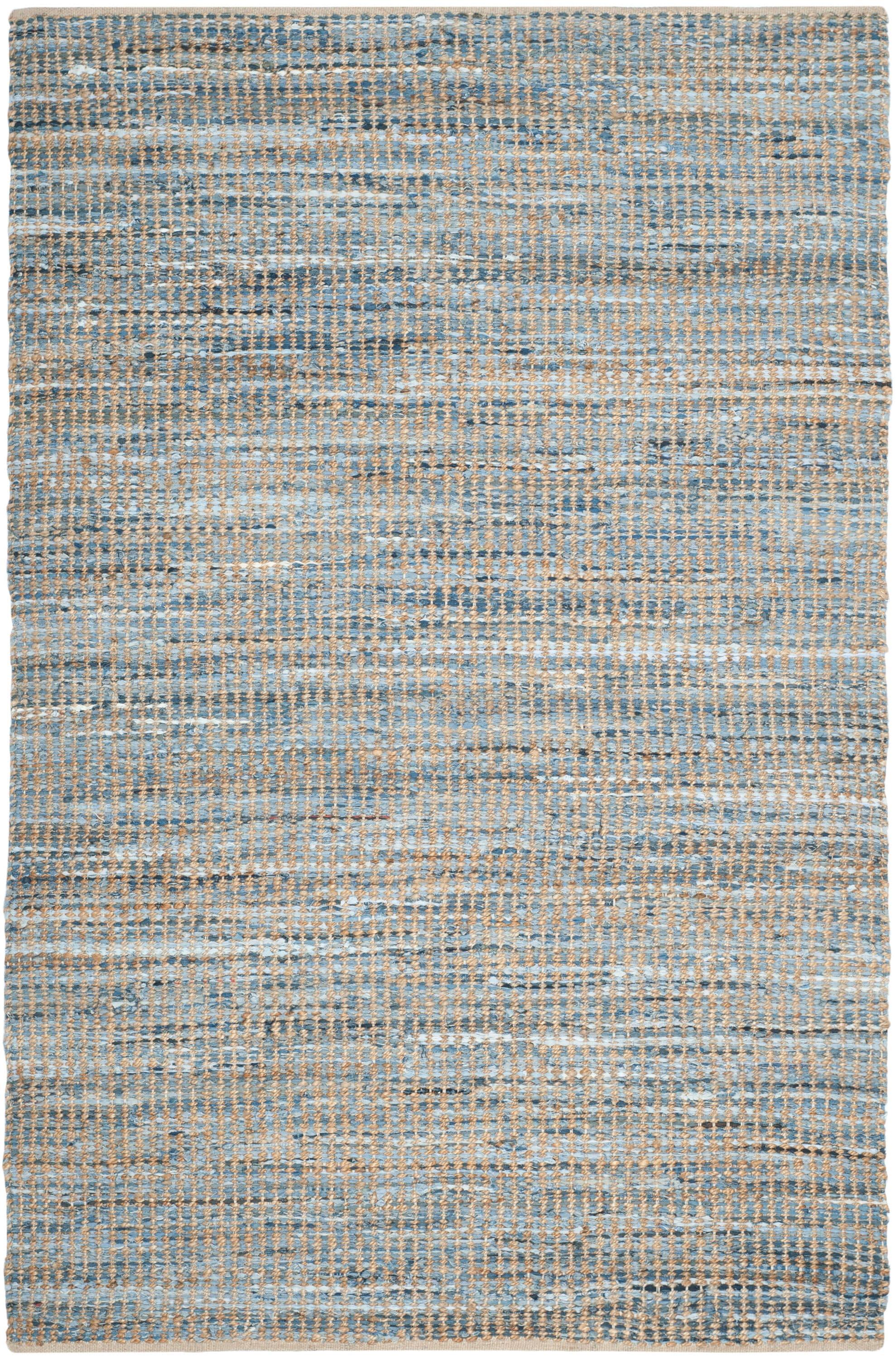 Cape Cod CAP352 Hand Woven Area Rug - Natural/Blue - 6'x9' - Safavieh.