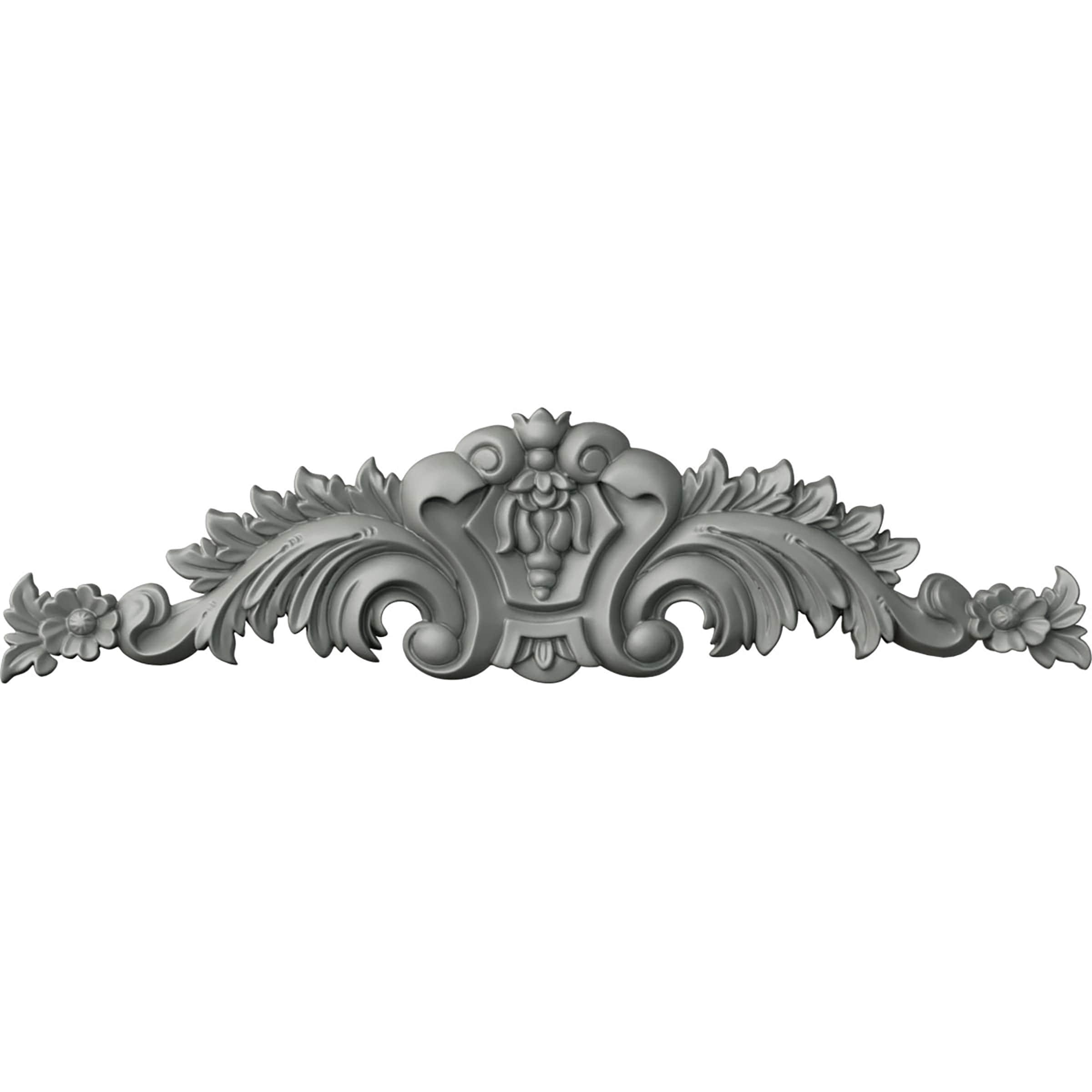 Medium Gray Polyurethane Scroll Center Applique