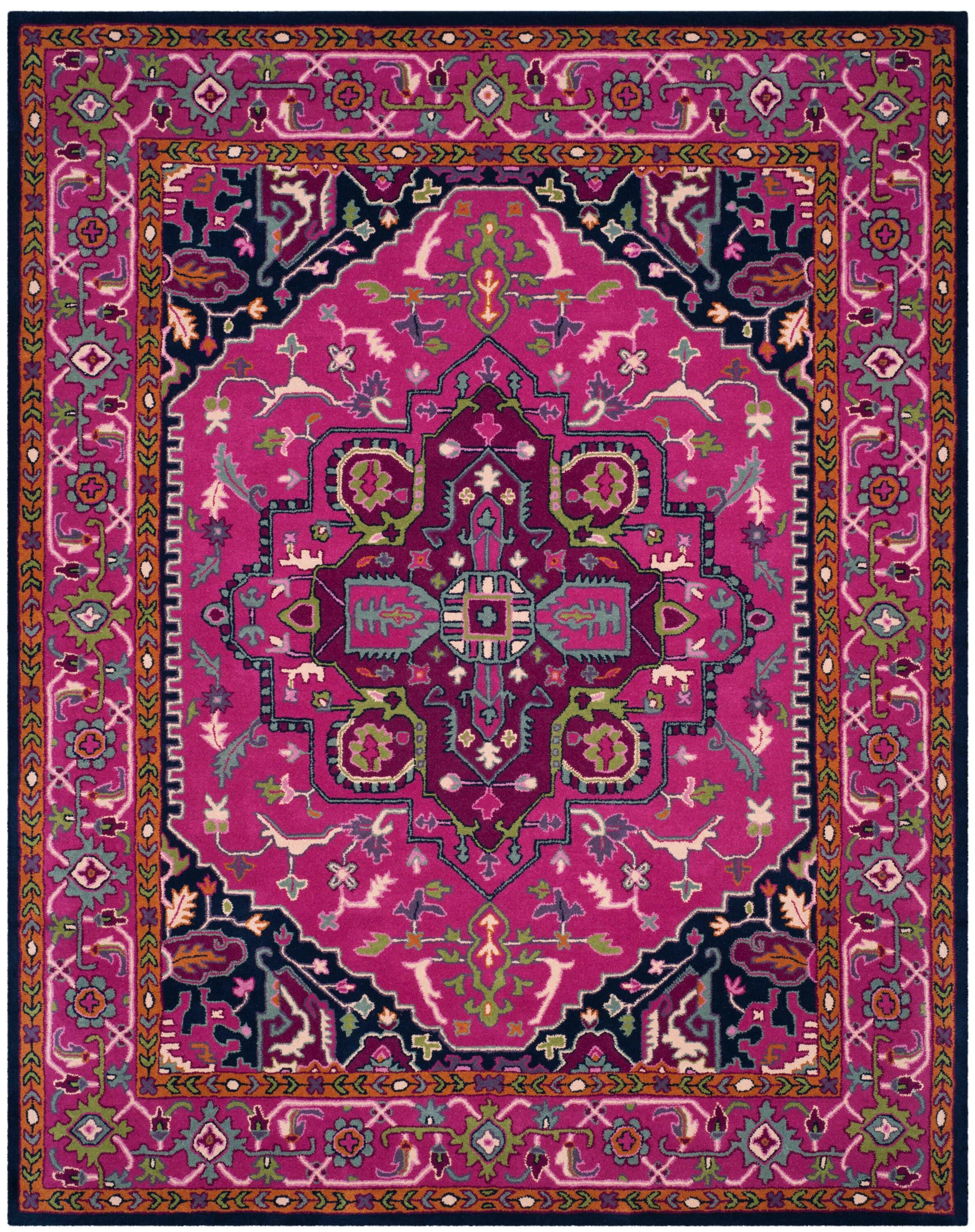 Bellagio BLG541 Hand Tufted Area Rug - Pink/Navy - 8'x10' - Safavieh.