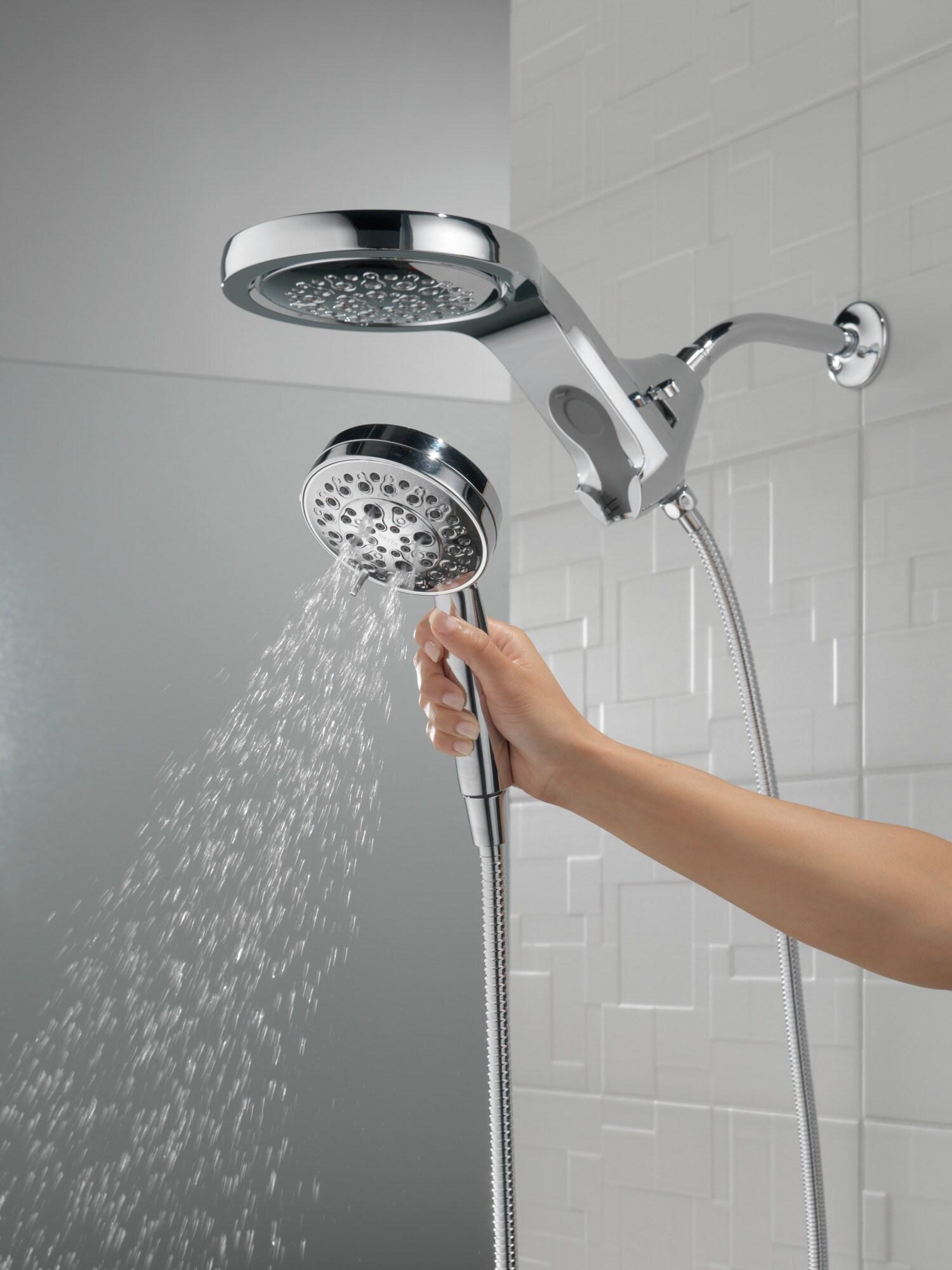 HydraChoice Hydrorain 5 Spray Dual Shower Head and Handheld Shower with H2Okinetic 1.75 GPM