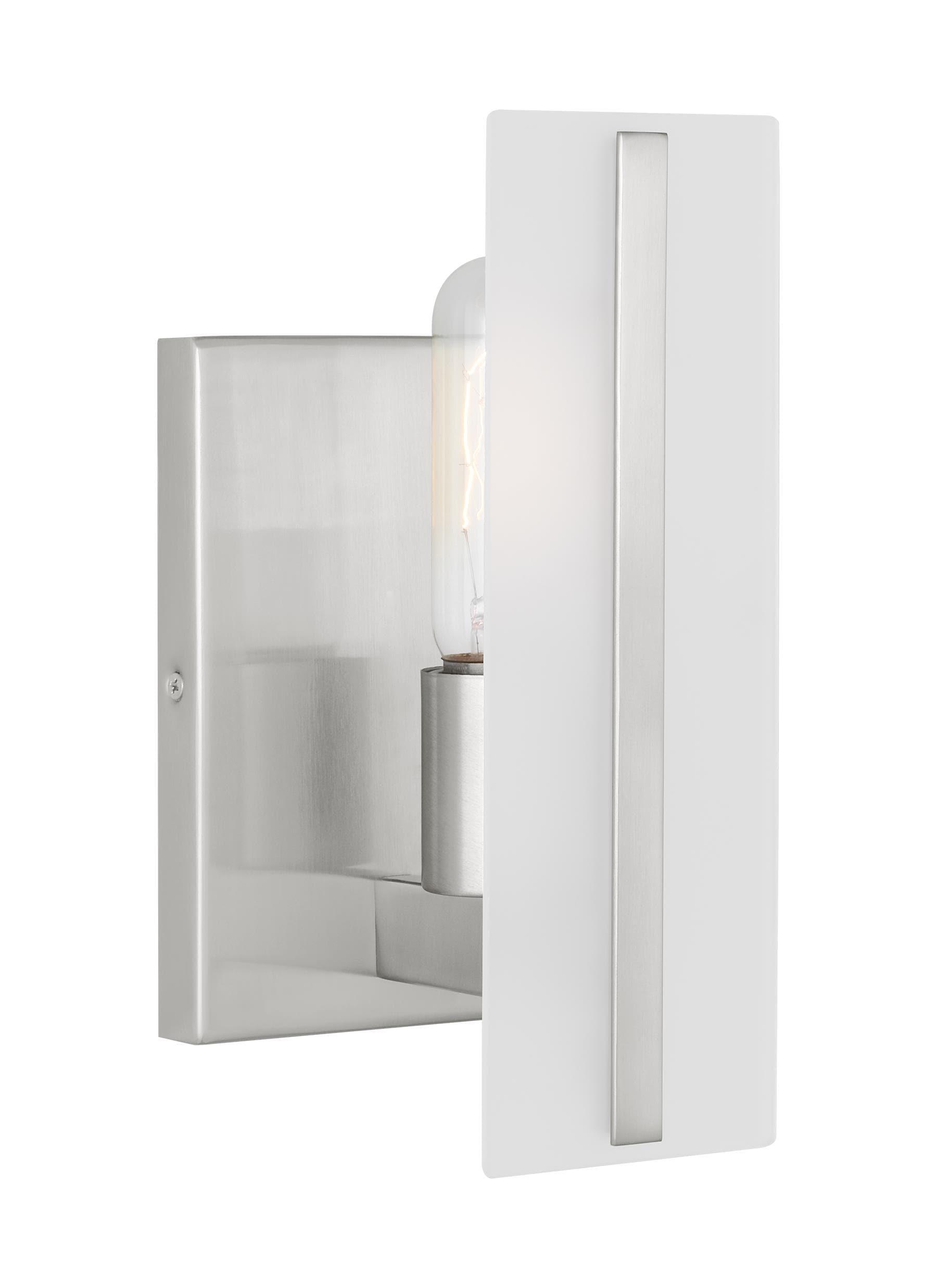 Elegant Brushed Nickel Vanity Sconce with Satin Etched Glass