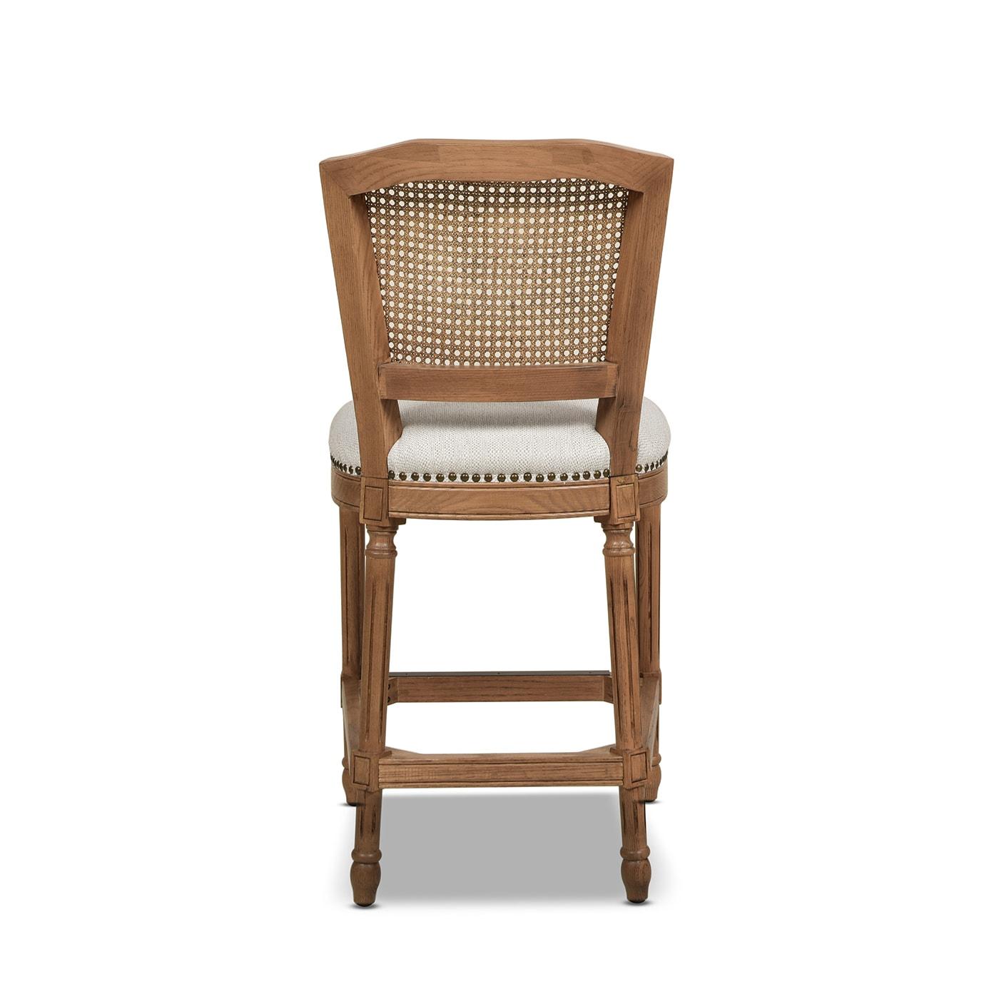 Triomphe Rattan Wicker Counter Bar Stool White Pepper Stain Resistant Polyester