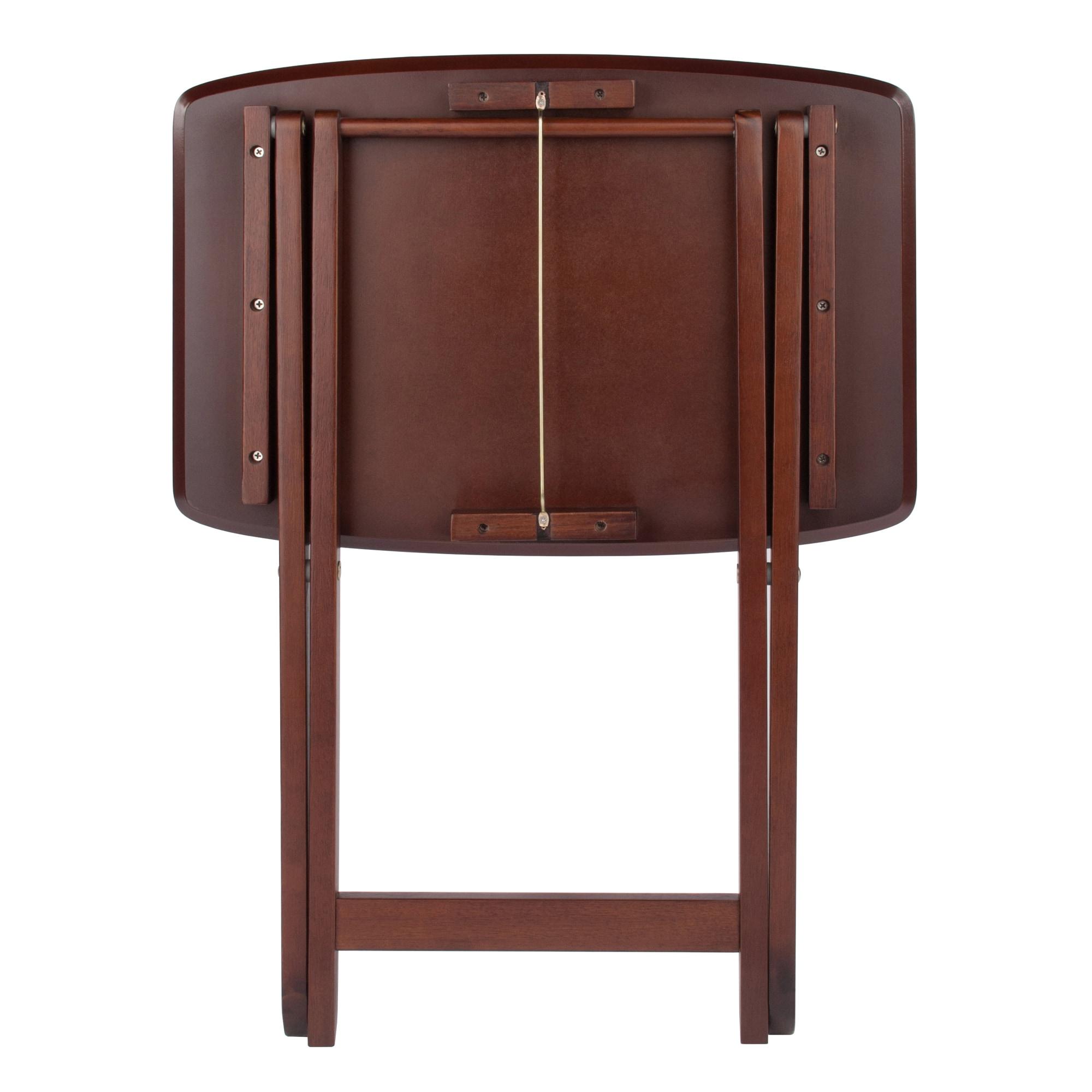2pc Darlene Snack Table Set Walnut - Winsome: Portable, No Assembly Required, Space-Saving Design
