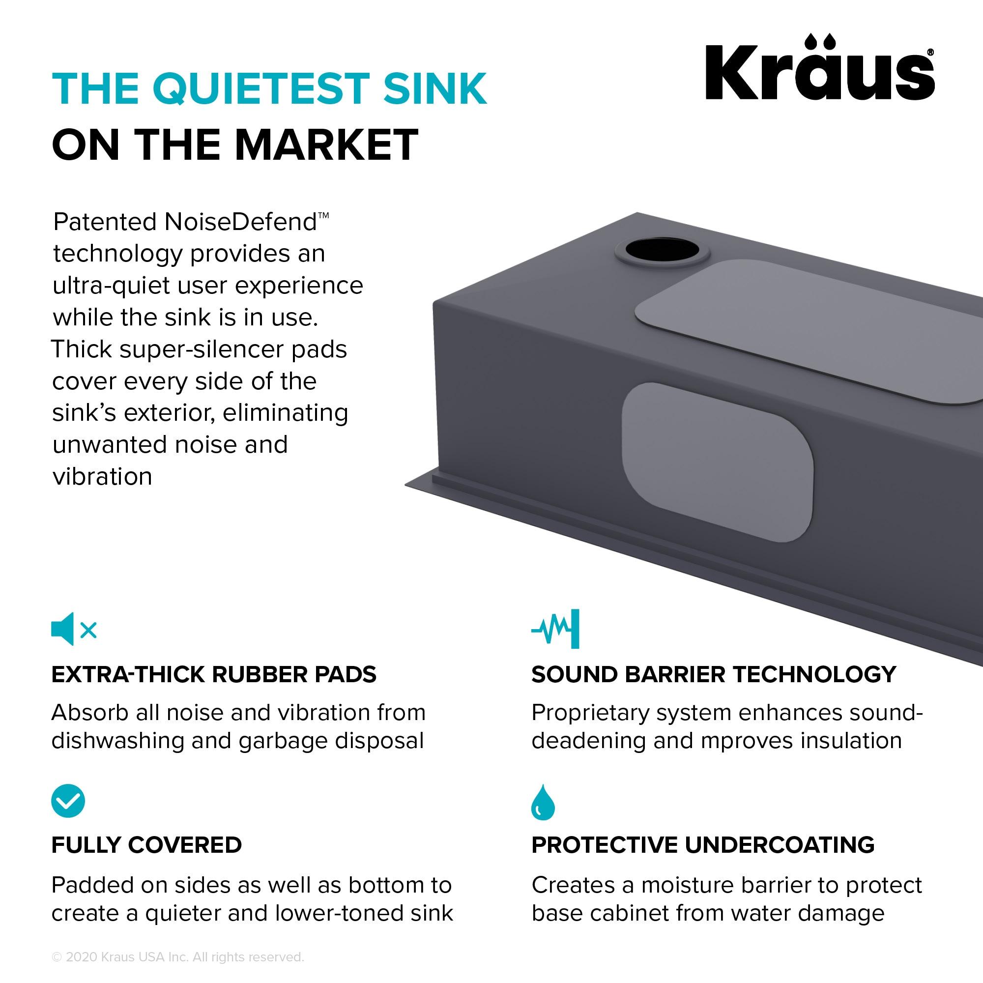 KRAUS Kore™ Workstation 33" L Top Mount Drop-In 16 Gauge Black Stainless Steel Single Bowl Kitchen Sink