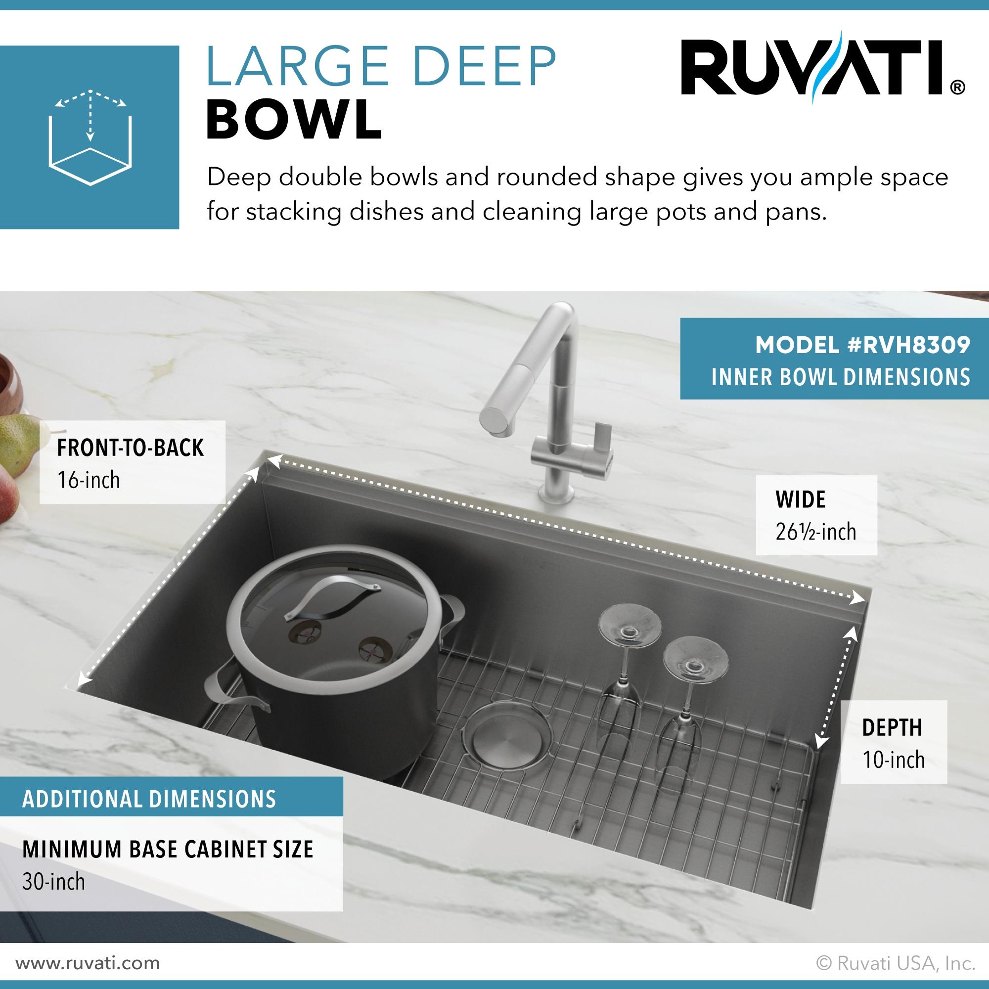 Ruvati Workstation Undermount 16 Gauge Stainless Steel Kitchen Sink Single Bowl