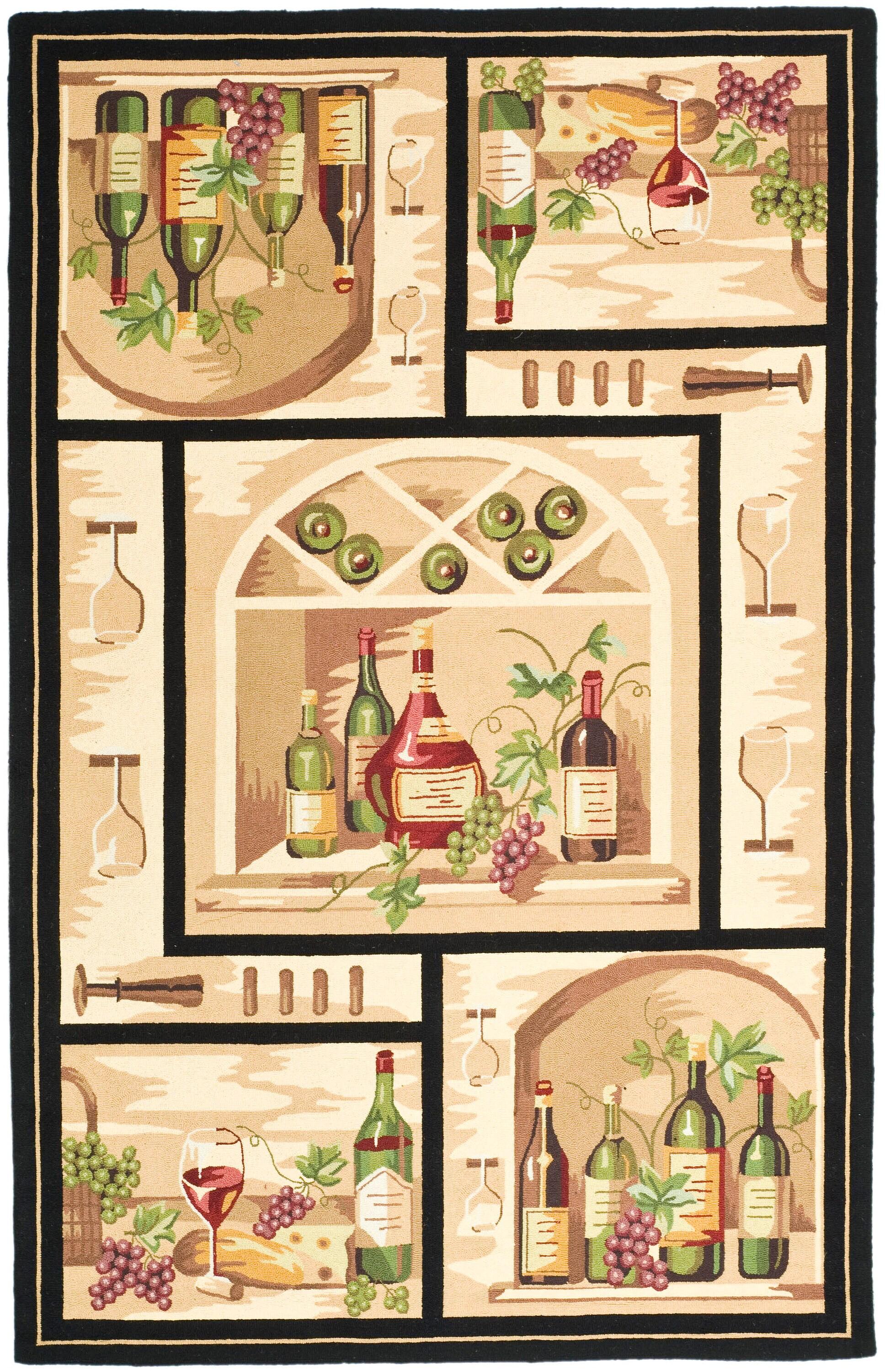 Chelsea HK254 Hand Hooked Area Rug - Gold/Multi - 6'x9' - Safavieh.