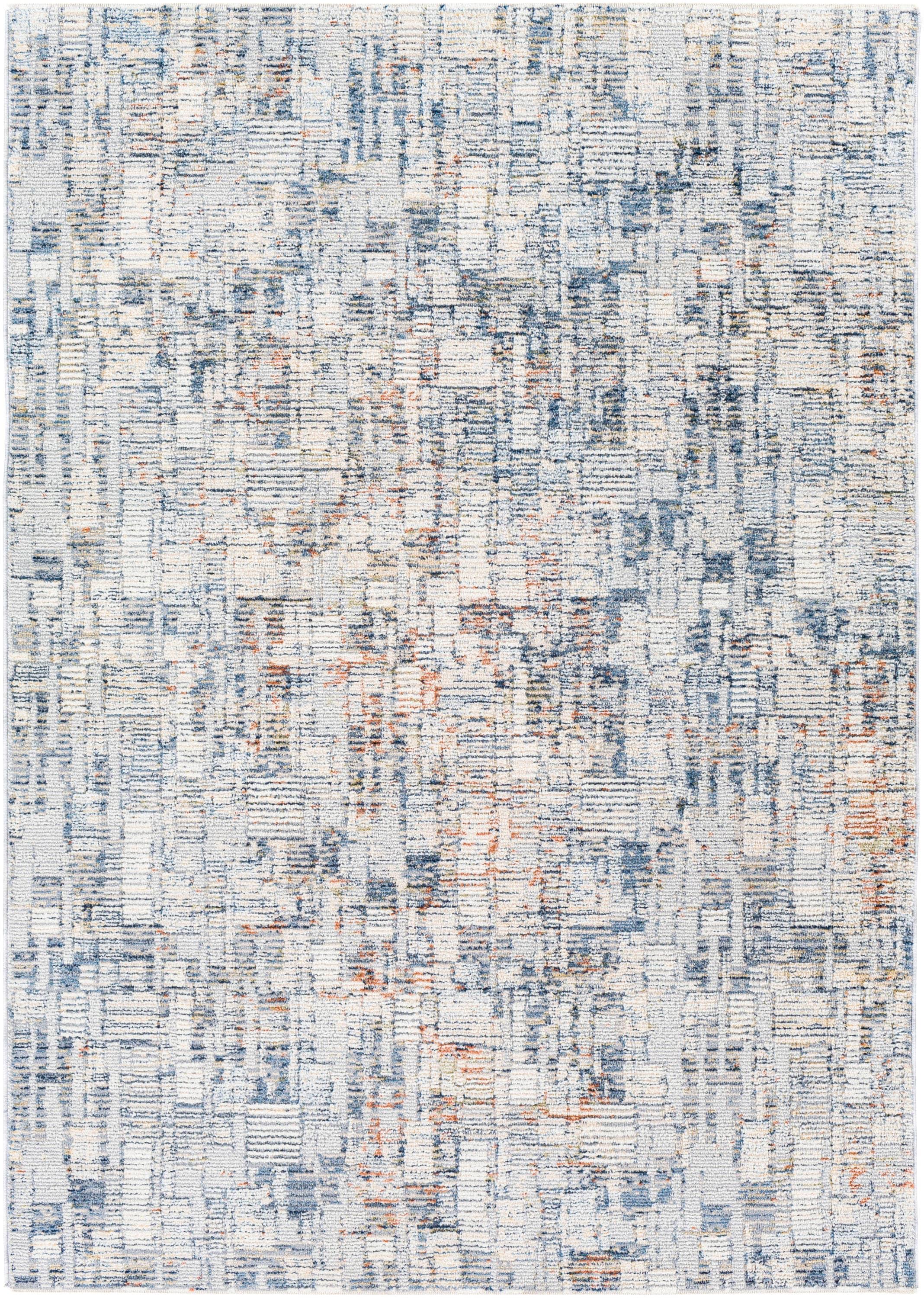 Gray and Multicolor Abstract Synthetic Area Rug