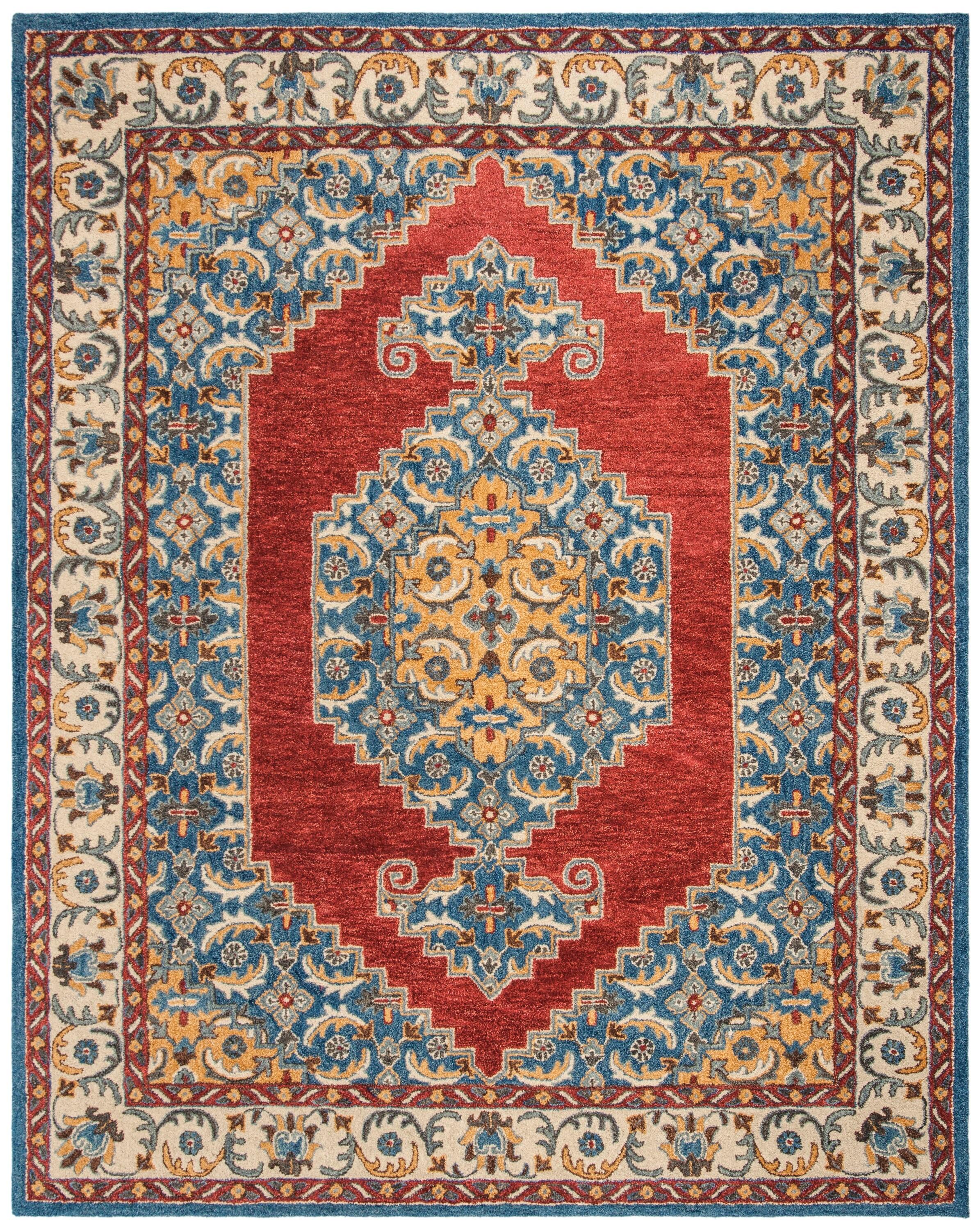 Antiquity AT521 Hand Tufted Area Rug - Red/Blue - 8'x10' - Safavieh.