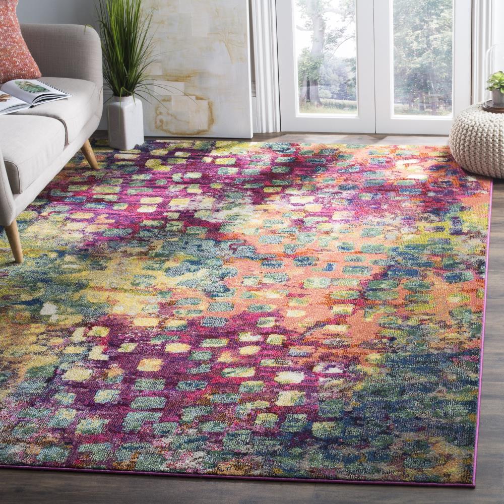 SAFAVIEH Monaco Driskoll Abstract Area Rug, Pink/Multi, 12' x 18'