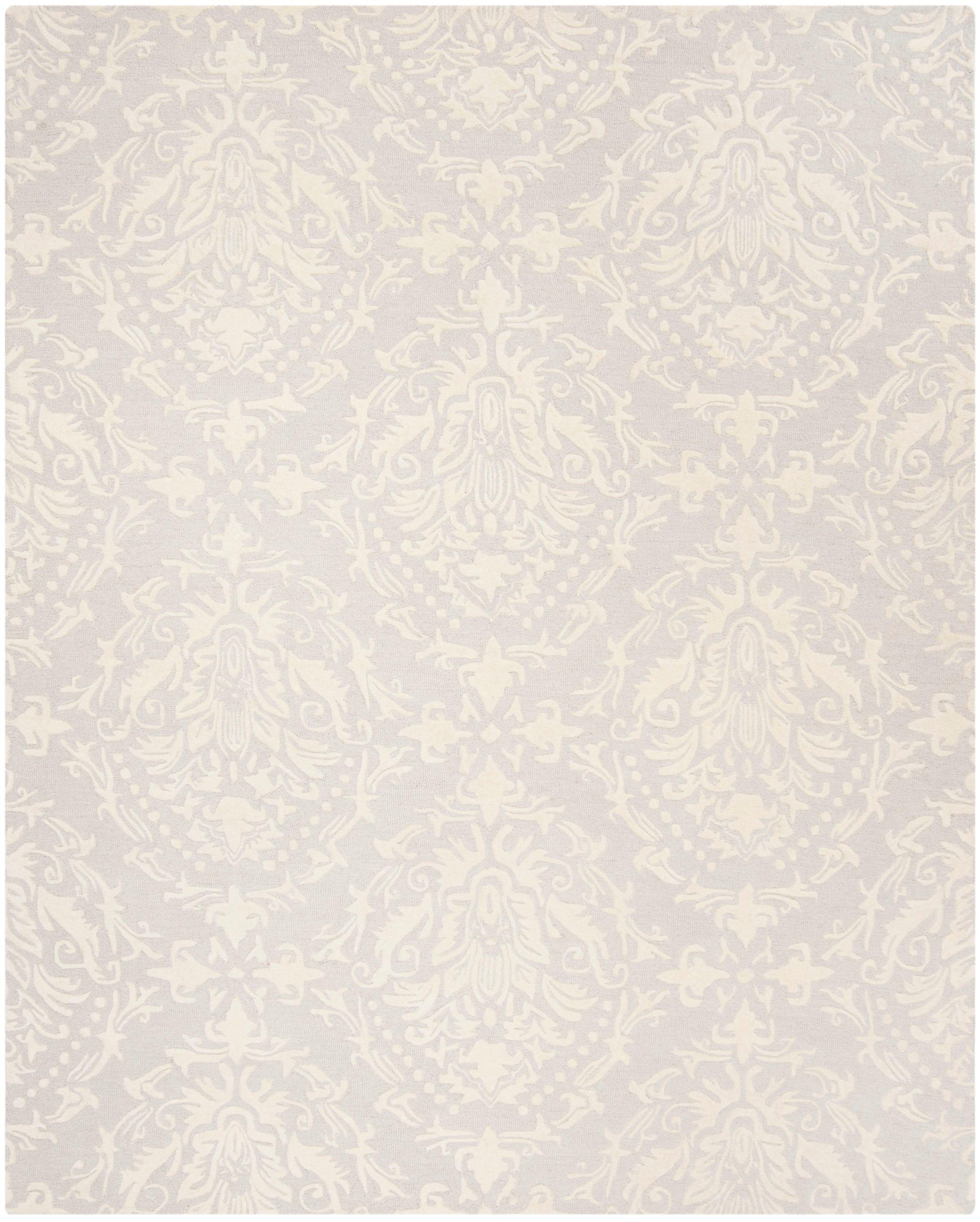 Blossom BLM107 Hand Tufted Indoor Area Rug - Light Grey/Ivory - 8'x10' - Safavieh