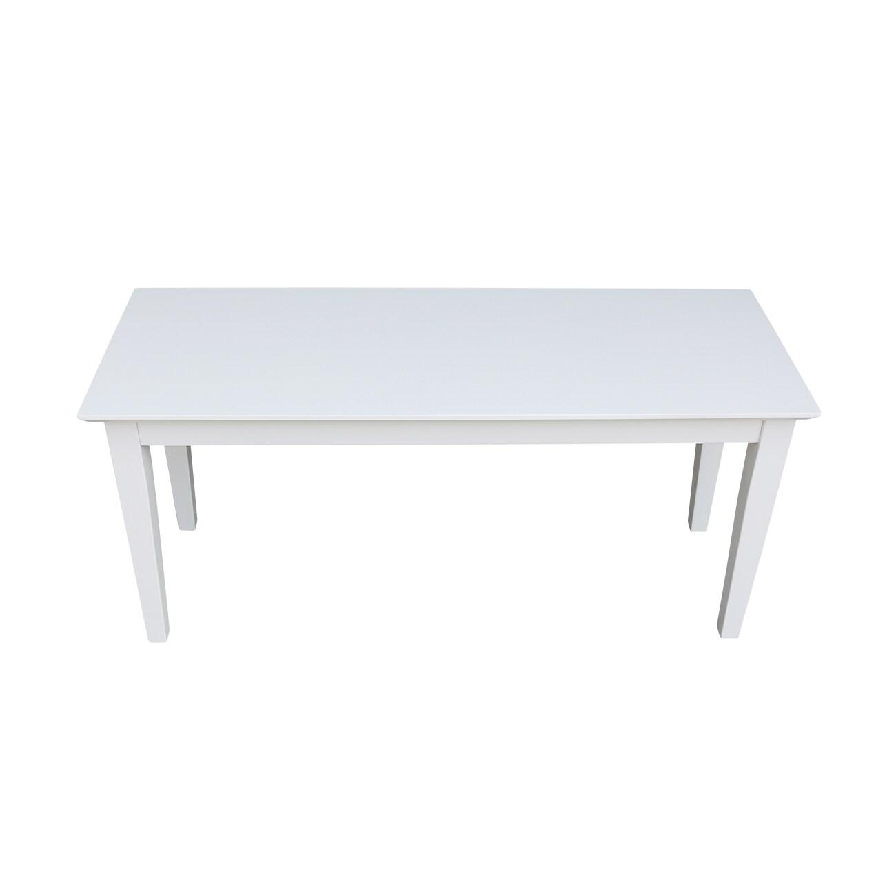 Shaker Styled Bench White - International Concepts: Solid Wood, Rectangle, Unupholstered, 400lb Capacity