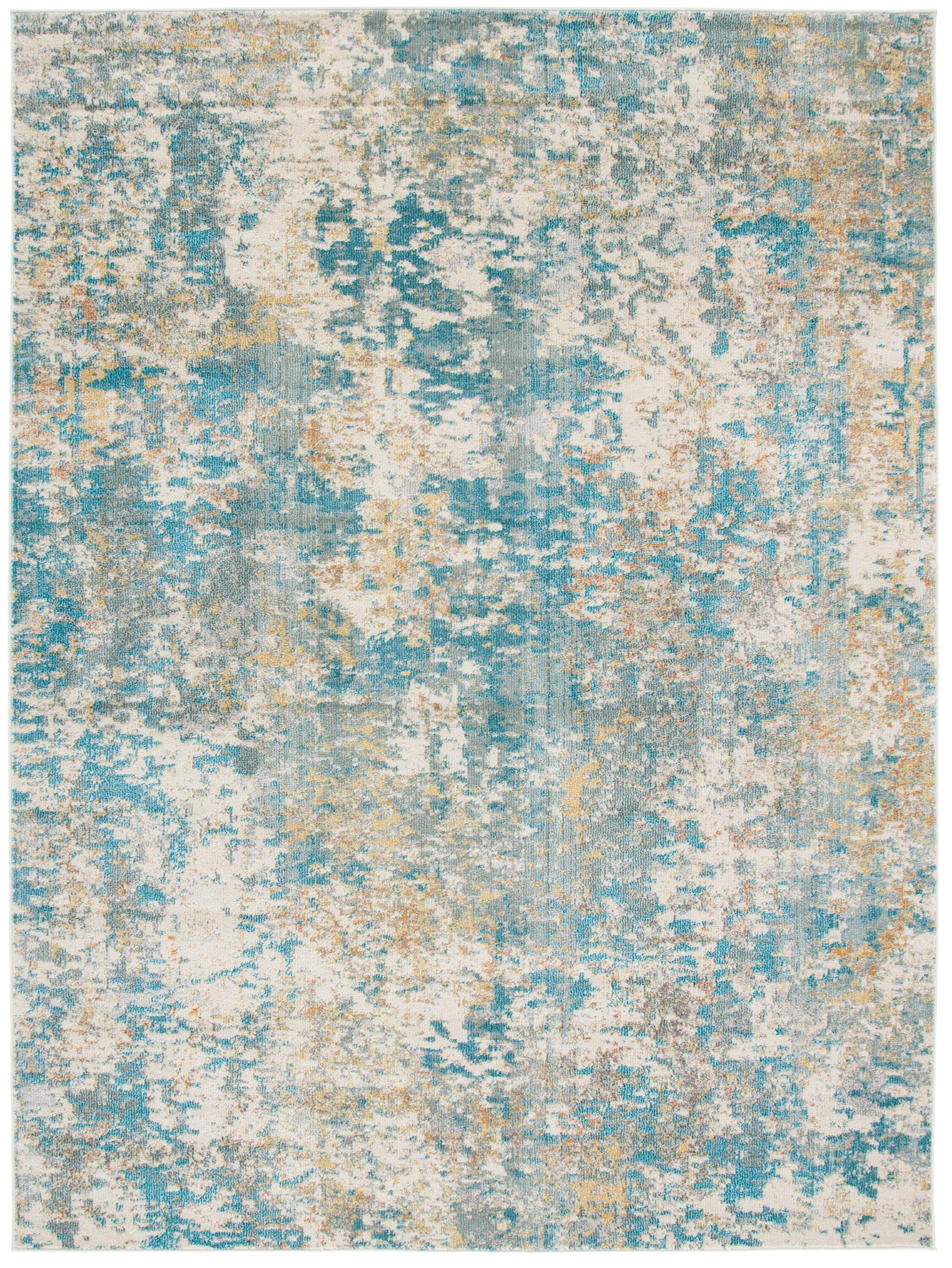 Madison MAD453 Power Loomed Area Rug - Teal/Gold - 8'x10' - Safavieh.