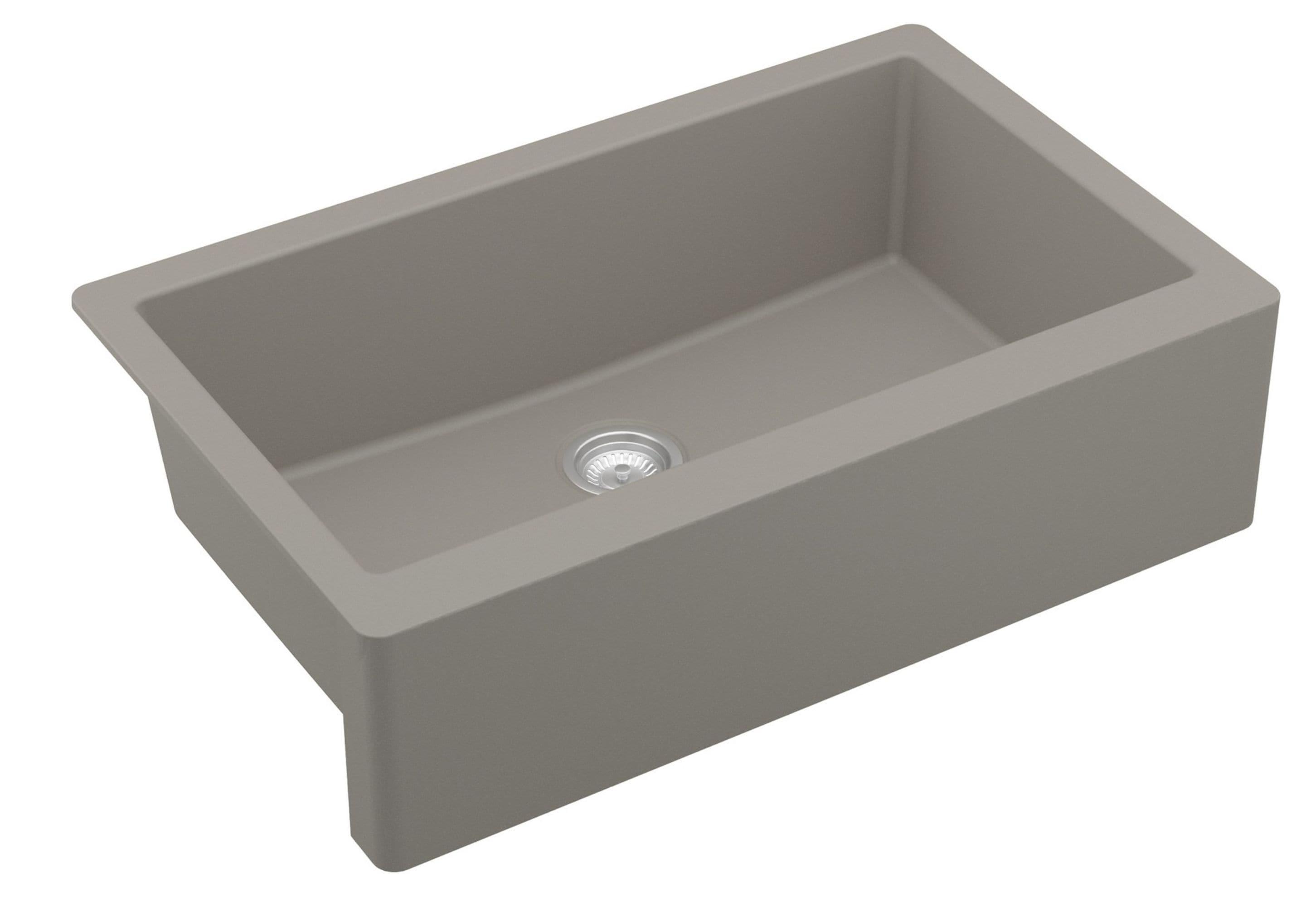 Karran Farmhouse/Apron-Front Quartz Composite 34'' X 21-1/4'' Single Bowl Kitchen Sink