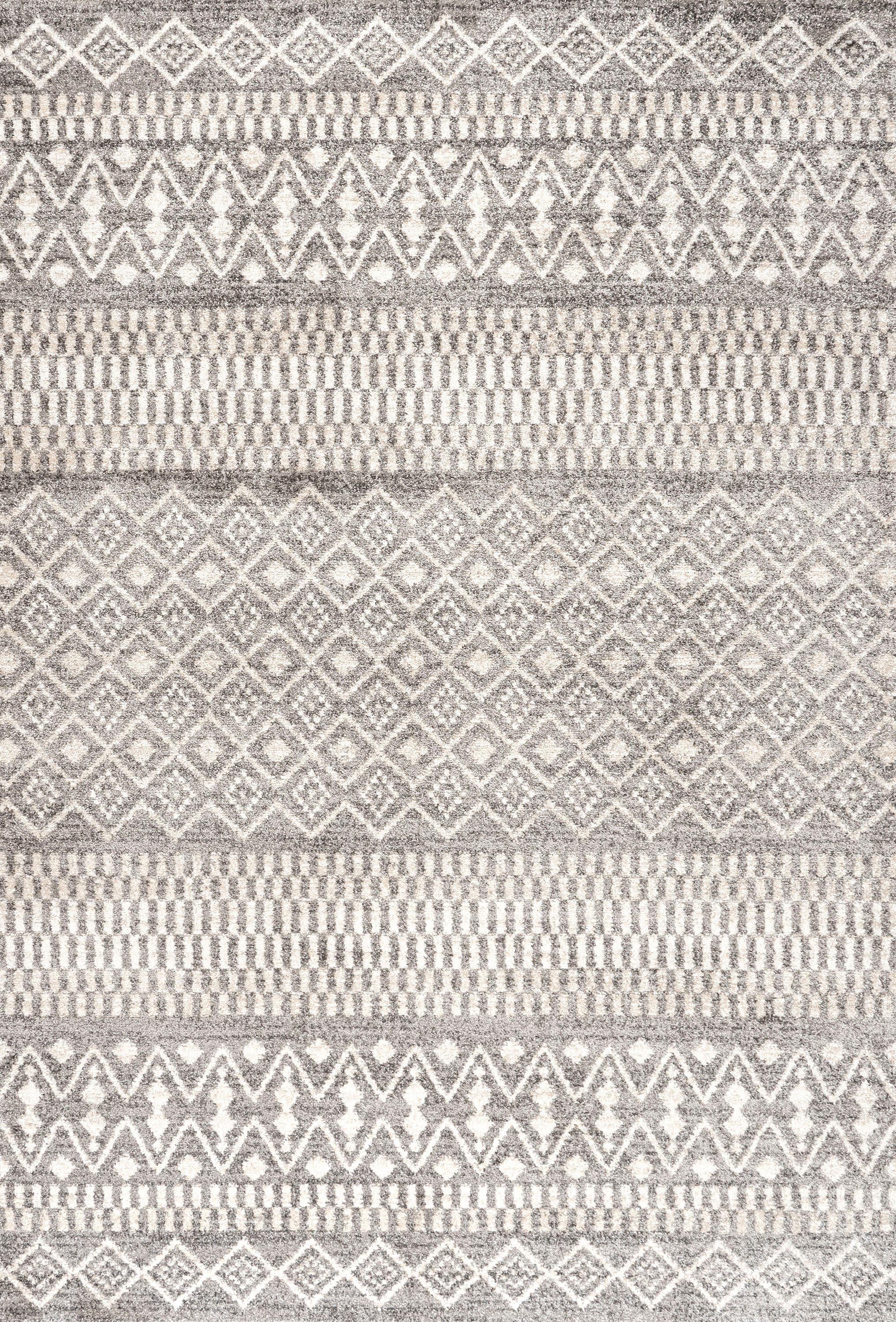 3'x5' Ifrane Berber Geometric Stripe Area Rug, Gray/Cream - JONATHAN Y