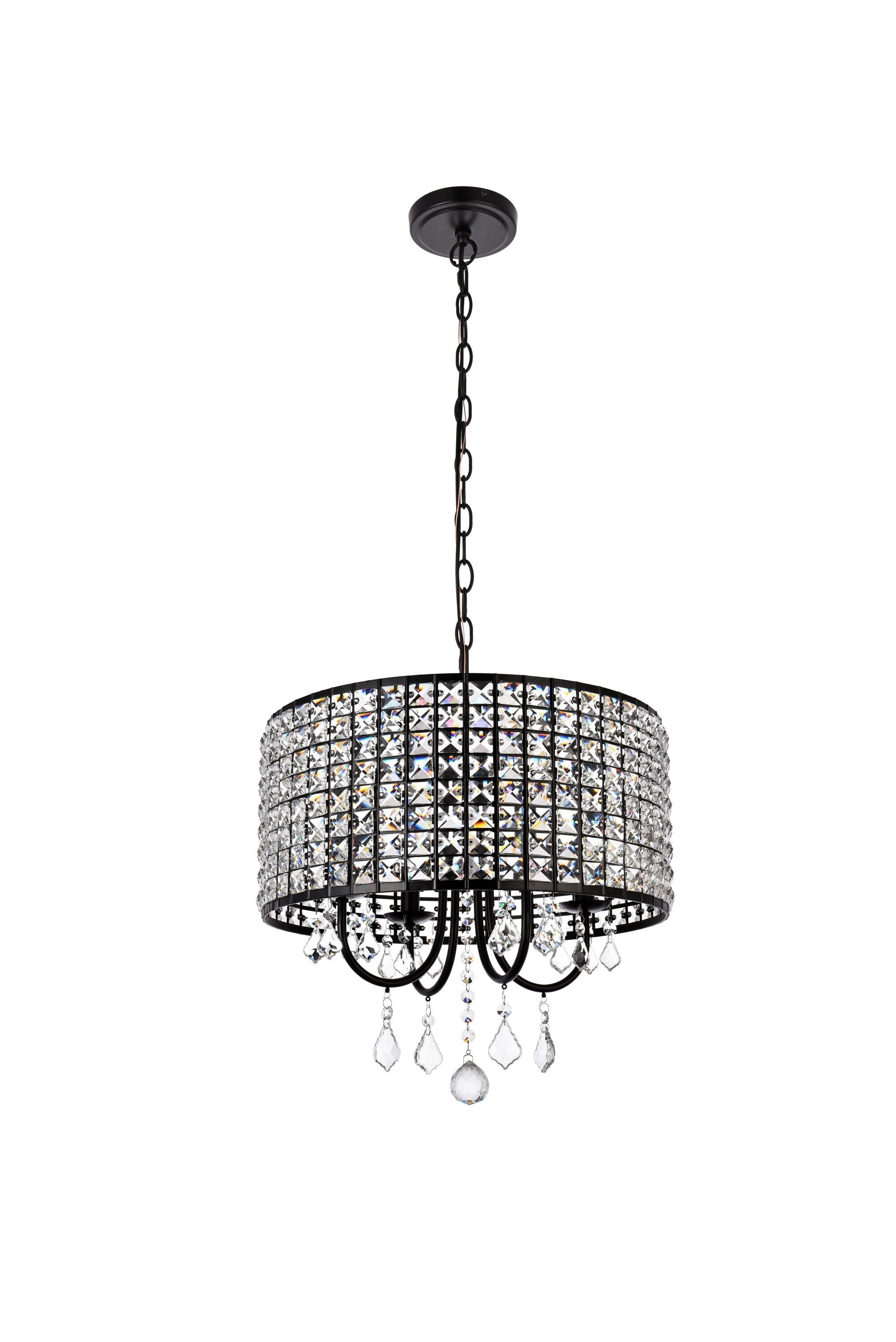 Elise 17 inch pendant in black