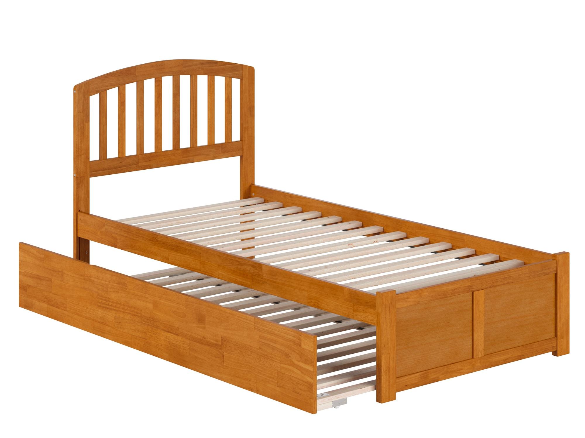 Richmond Solid Wood Platform Bed with Panel Footboard and Trundle