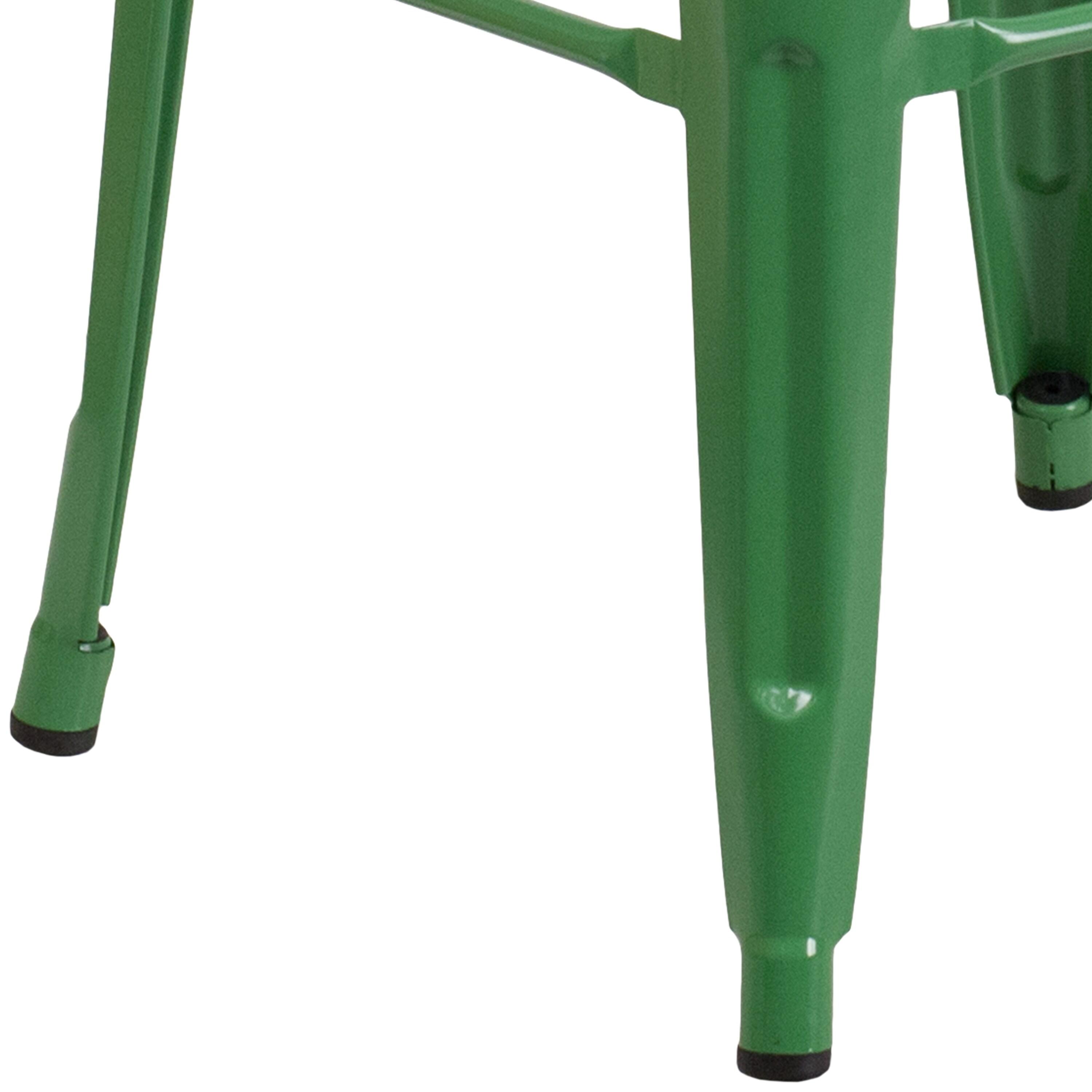 Flash Furniture Commercial Grade 30" High Backless Green Metal Indoor-Outdoor Barstool with Square Seat