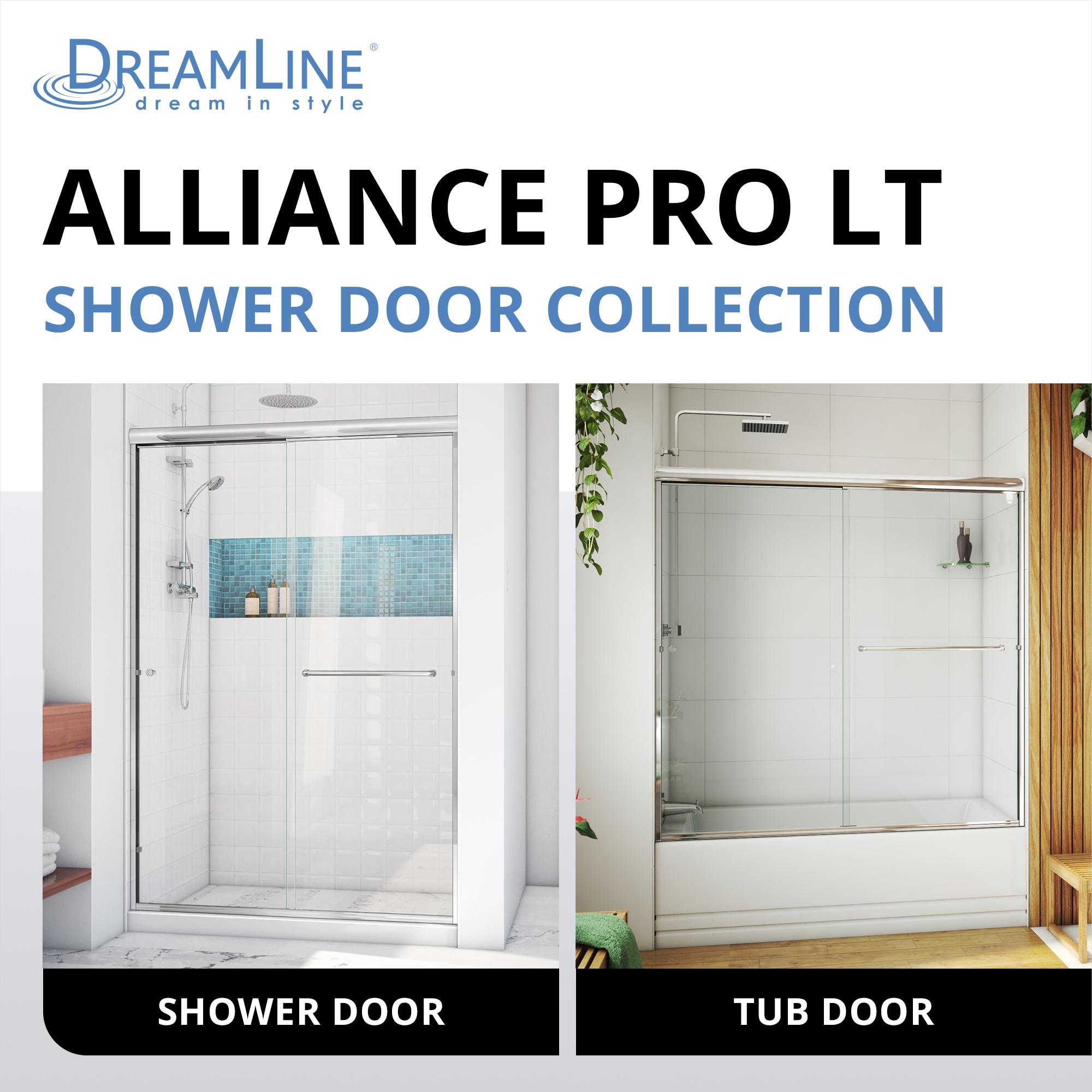 Alliance Pro 56" W x 70" H Bypass Semi-Frameless Shower Door with ClearMax Technology