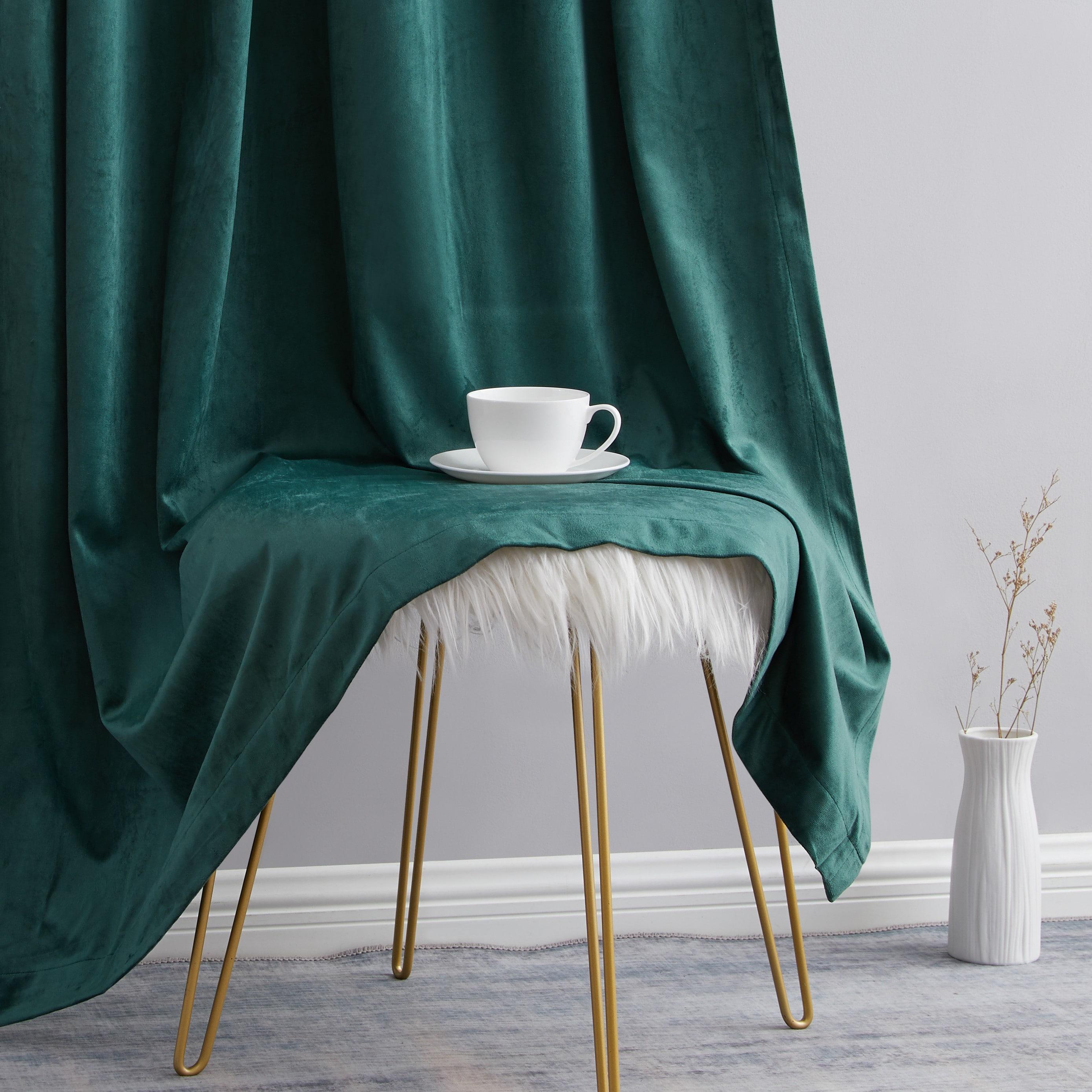 THD Maria Velvet Back Tab Rod Pocket Window Treatment Curtain Panels - Set of 2