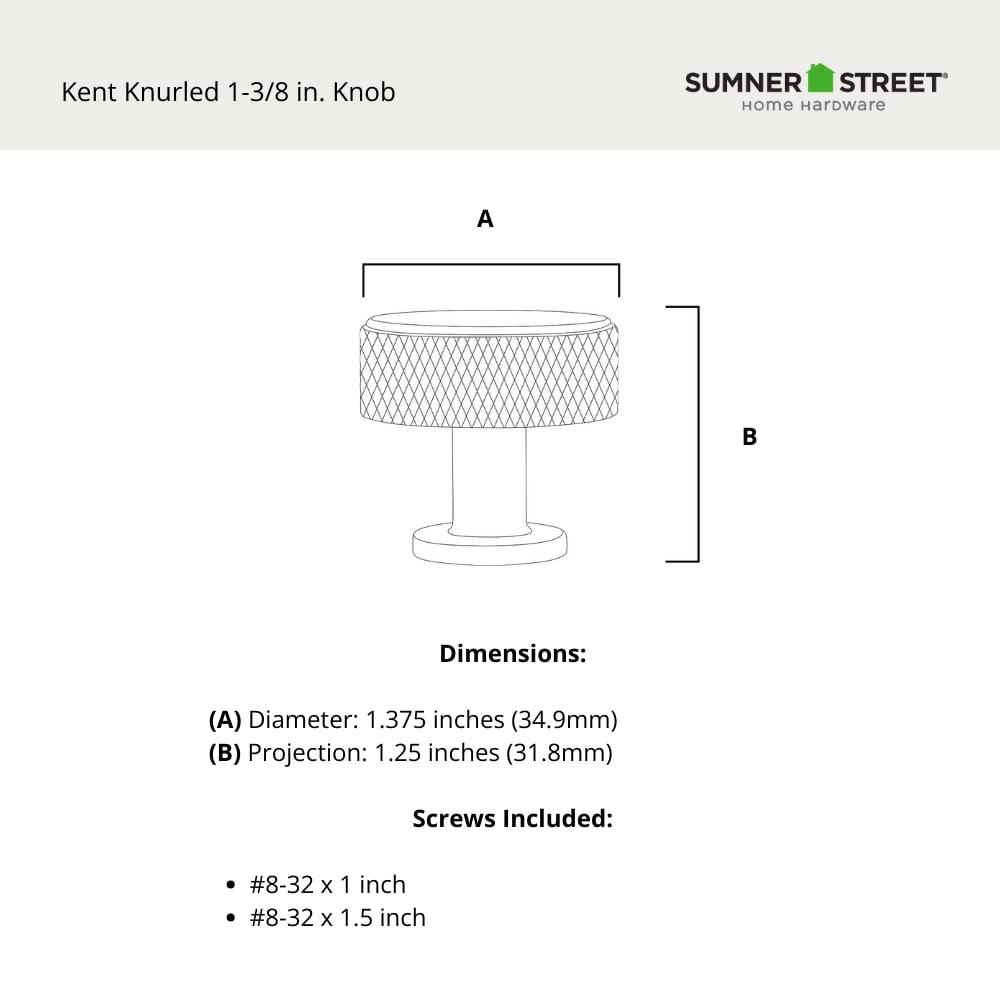 Kent 1 3/8" Diameter Round Knob