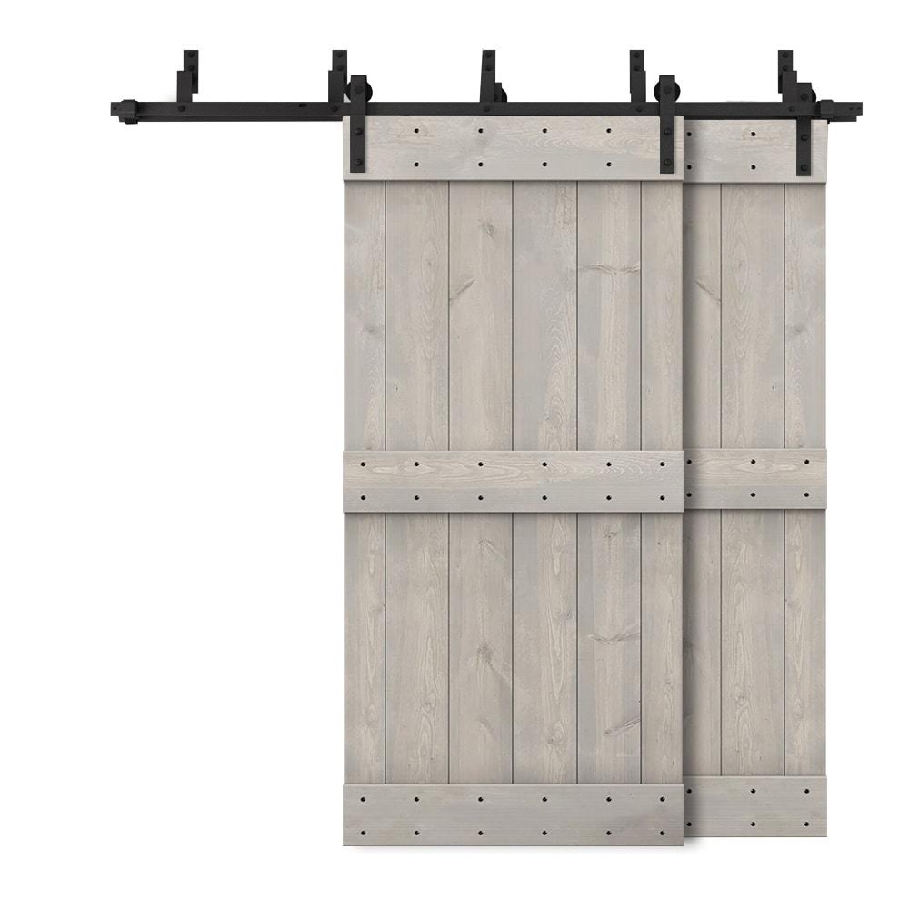 Calhome 84'' Solid Wood Paneled Painted with Installation Hardware Kit Barn Door