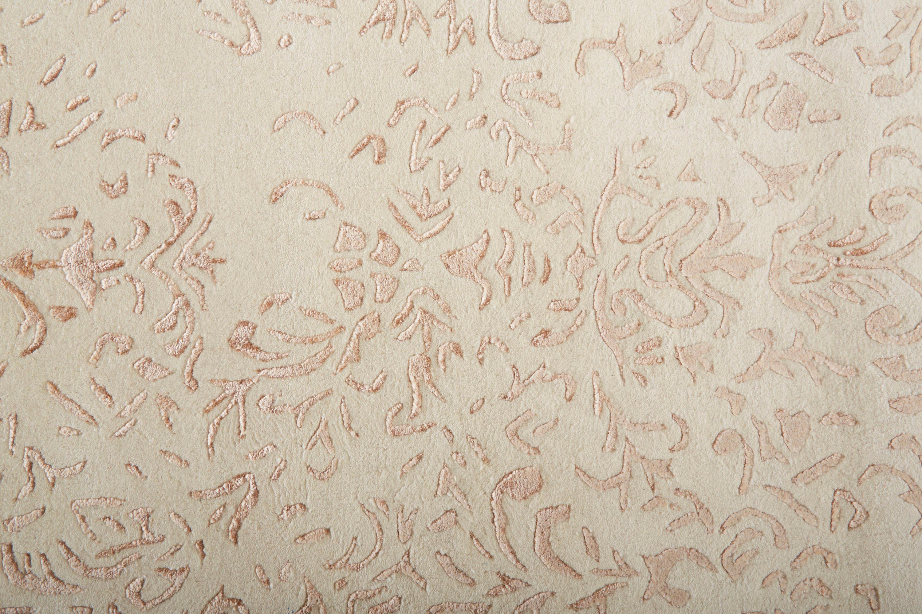 Feizy Bella Transitional Oriental, Ivory/Tan/Pink, 2' x 3' Accent Rug Handmade Sheen Bohemian & Eclectic Bordered Design Carpet for Living Dining Bed Room