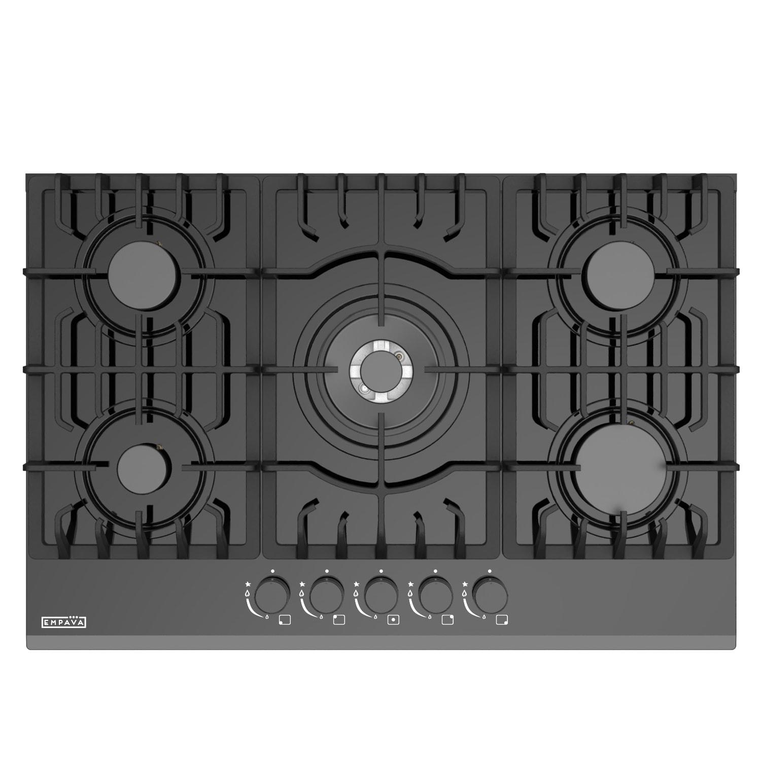 Empava 30" Black 5 Burner Cooktop