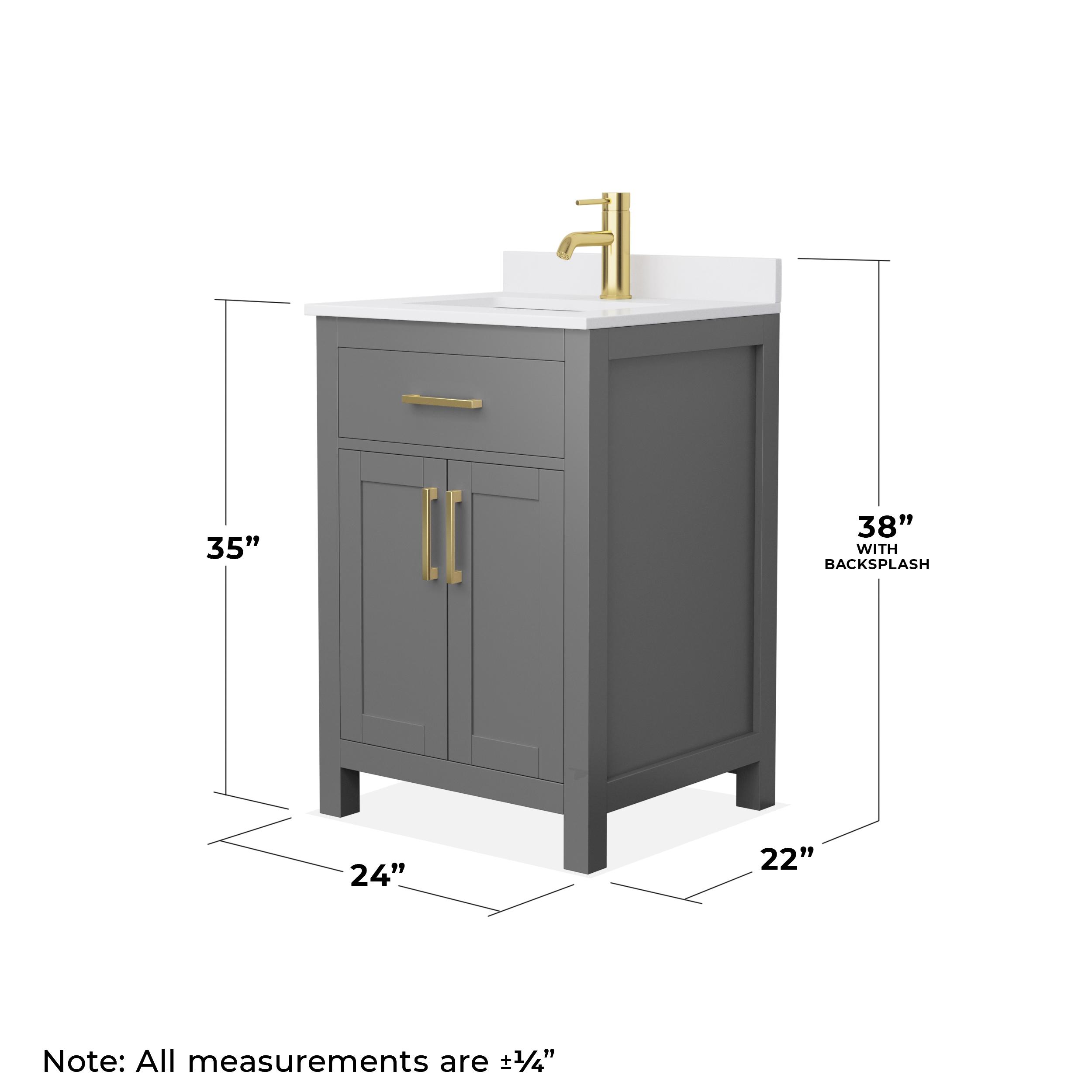 Wyndham Collection Beckett 24" Freestanding Single Bathroom Vanity with Cultured Marble Top