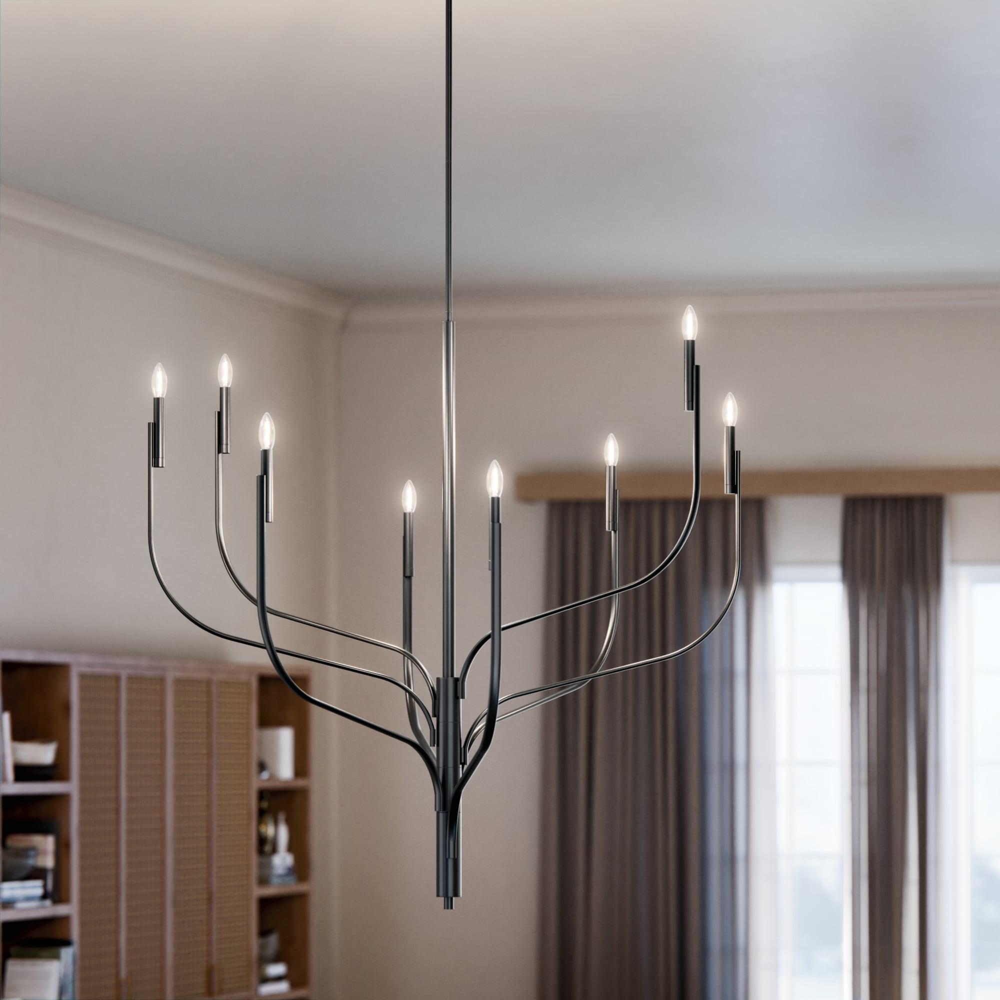 Kichler 52675 Livadia 8 Light 48" Wide Taper Candle Style Chandelier - Black