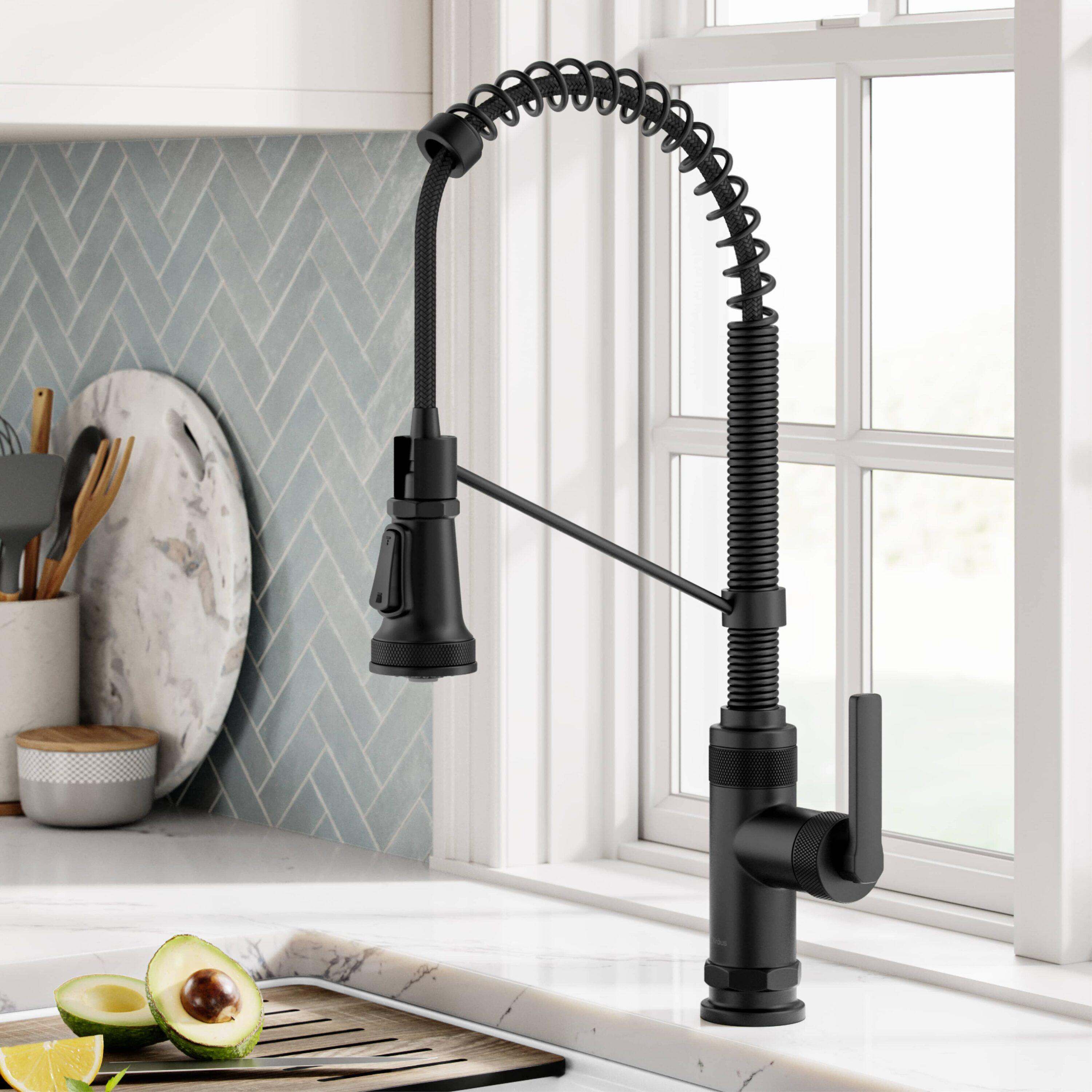 KRAUS Bolden Commercial Style 2-Function Single Handle Pull Down Kitchen Faucet