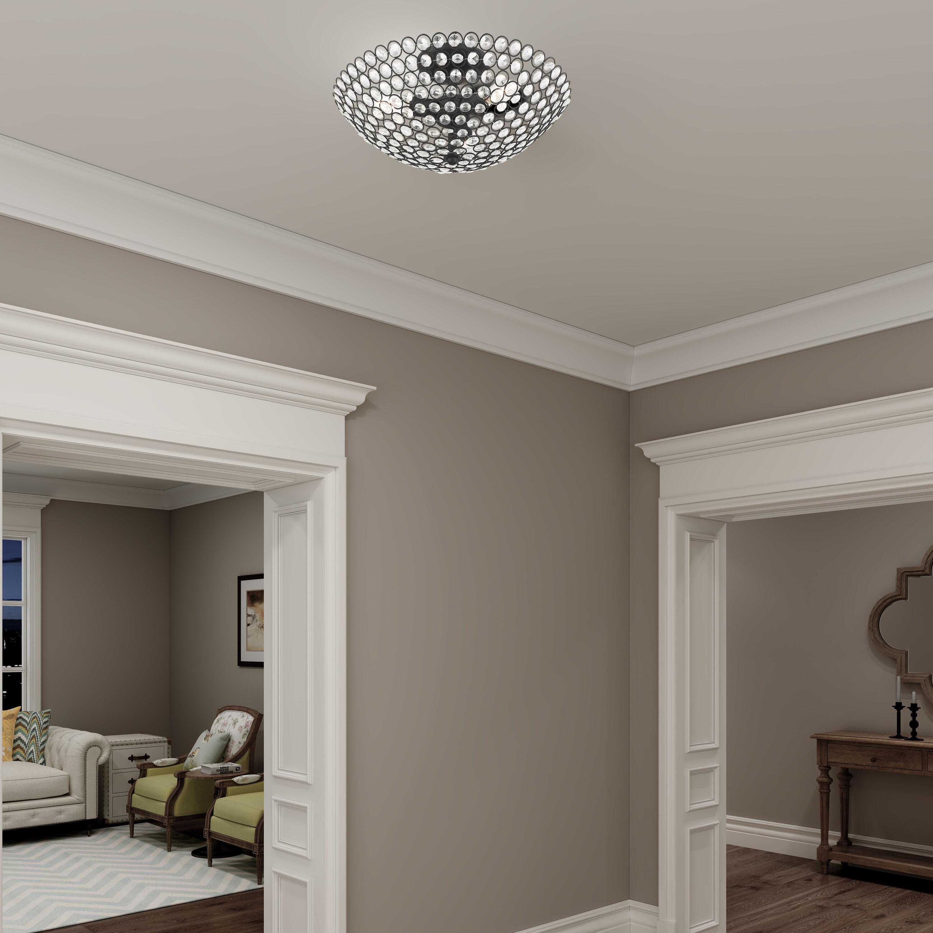 Livex Lighting Cassandra 3 - Light Semi-Flush Mount in  Black