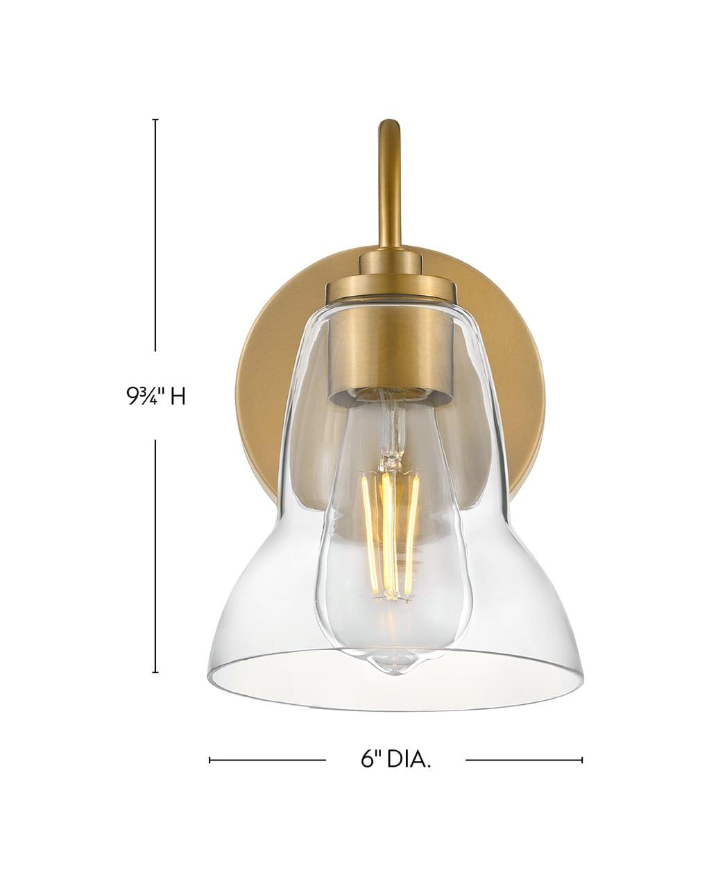 Lark Vera Single Light Bath Vanity Wall Sconce with Clear Bell-Shaped Glass | Wayfair