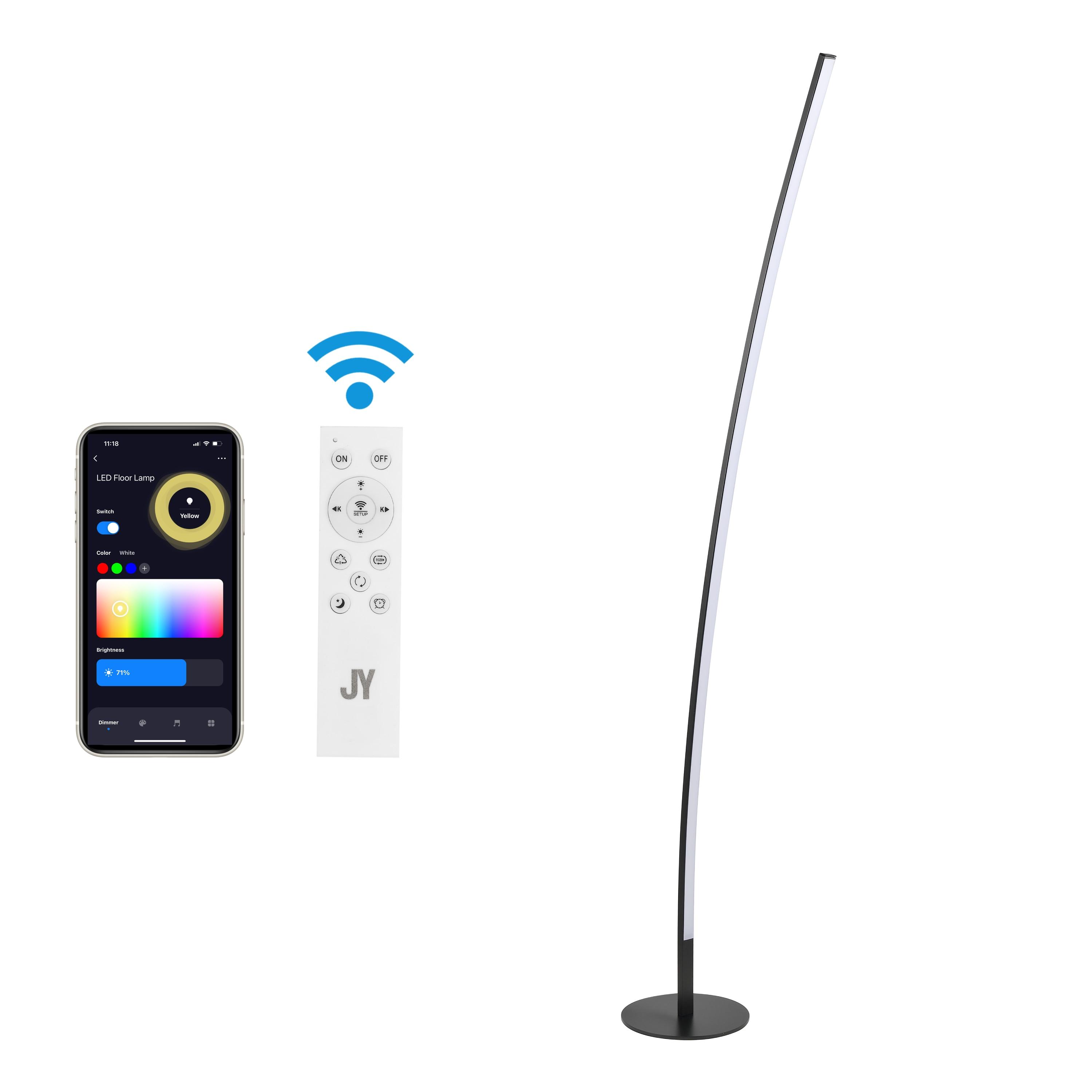 Malthe 71'' Black LED Novelty Floor Lamp