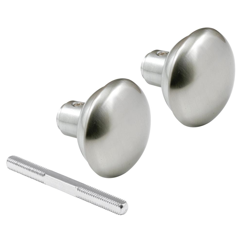 Solid Brass Vintage Door Knob Spindle Set, 2-1/4 In. Outside Diameter, Satin Nickel (Single Pack)