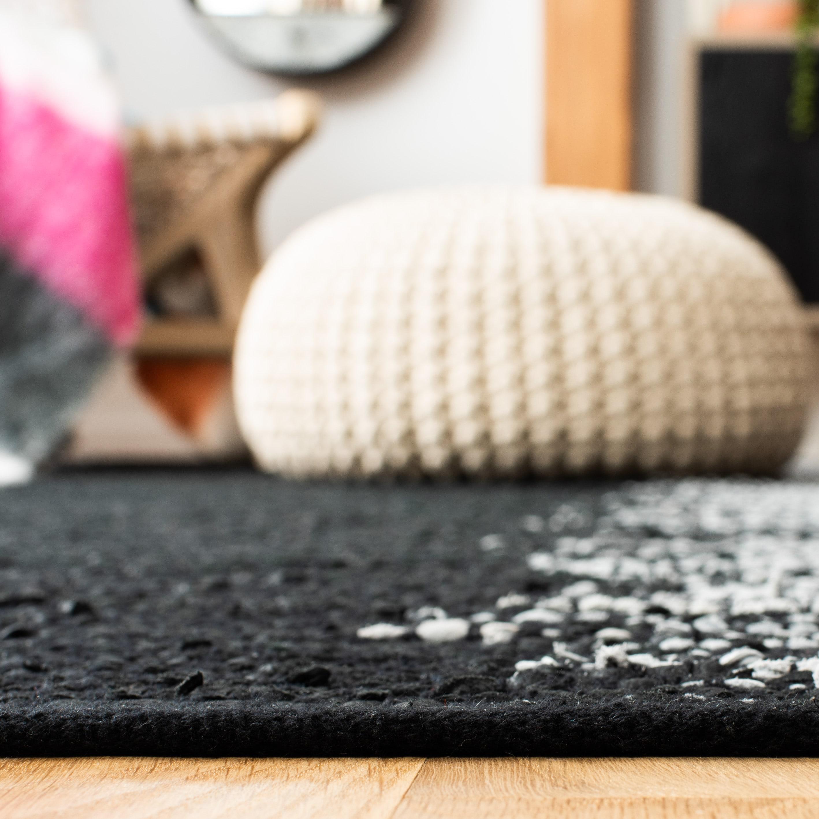 Vintage Leather VTL389 Hand Woven Accent Rug - Light Grey/Black - 2'3"x4' - Safavieh.