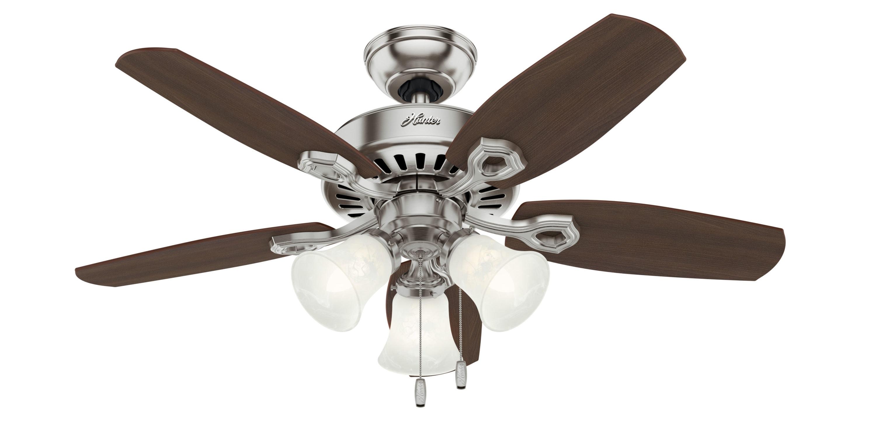 42" Builder 5 - Blade Standard Ceiling Fan with Pull Chain and Light Kit Included