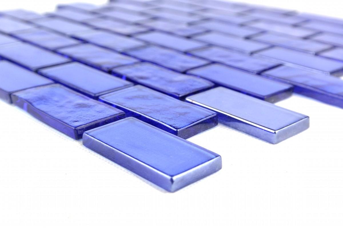 Abolos Landscape 1 in. x 2 in. Translucent Glass Plastic Face Mounted Brick Mosaic Designer Pool Tile