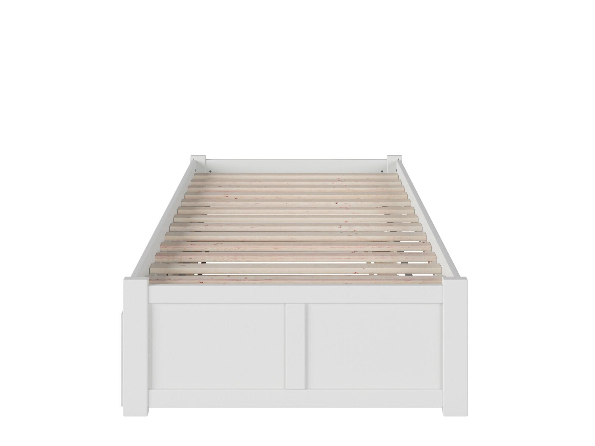 Concord Platform Bed with Flat Panel Foot Board and Twin Size Urban Trundle Bed, Multiple Colors, Multiple Sizes