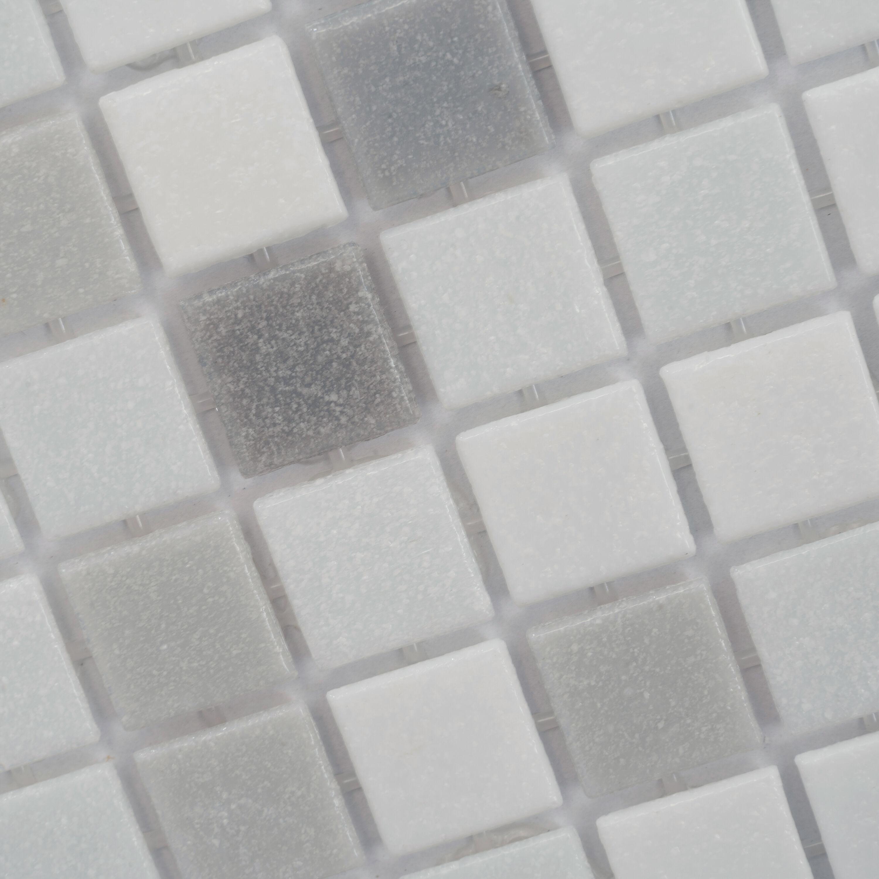 Mingles 0.8" x 0.8" Glass Mosaic Grid Wall & Floor Tile