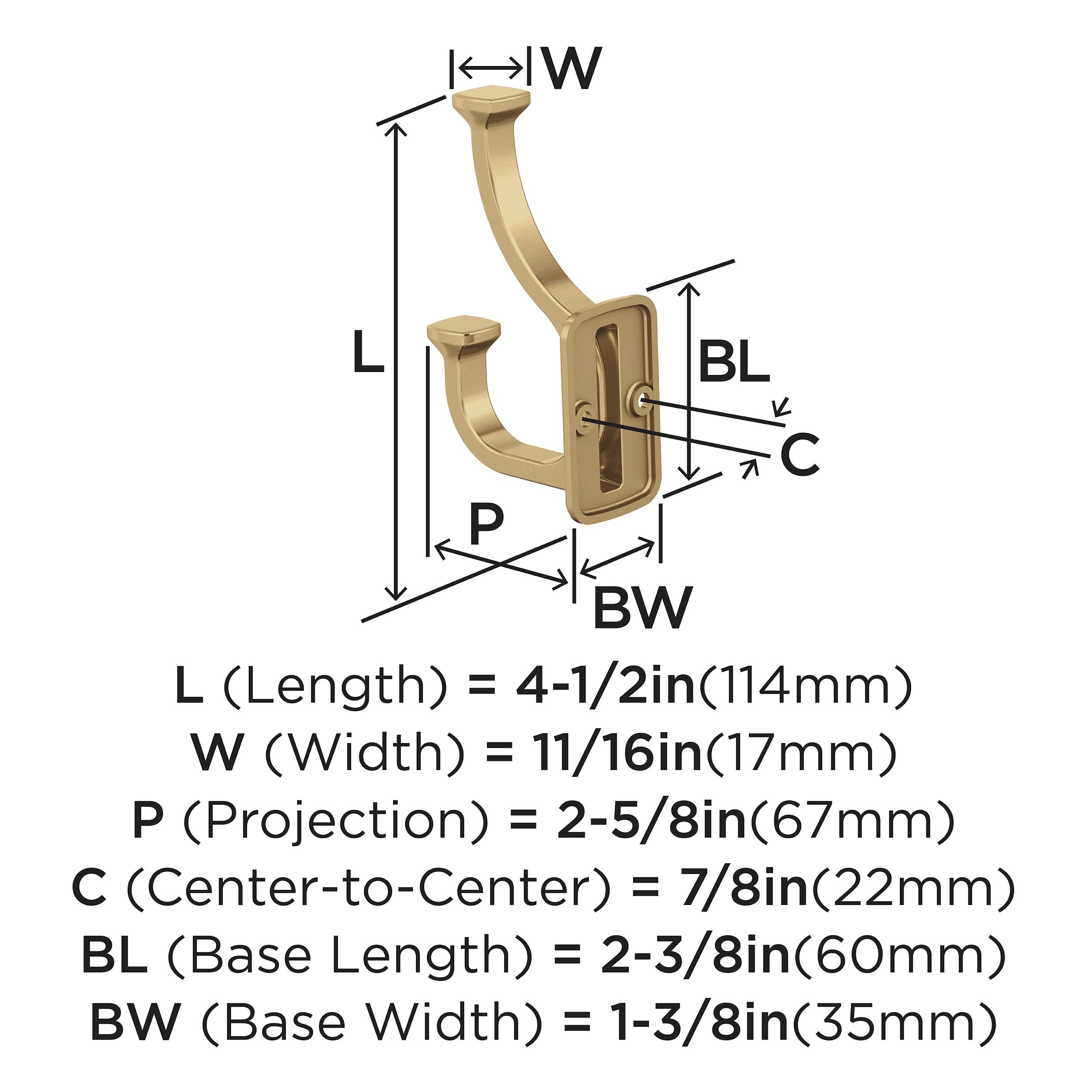 Alder Transitional Double Prong Decorative Wall Hook