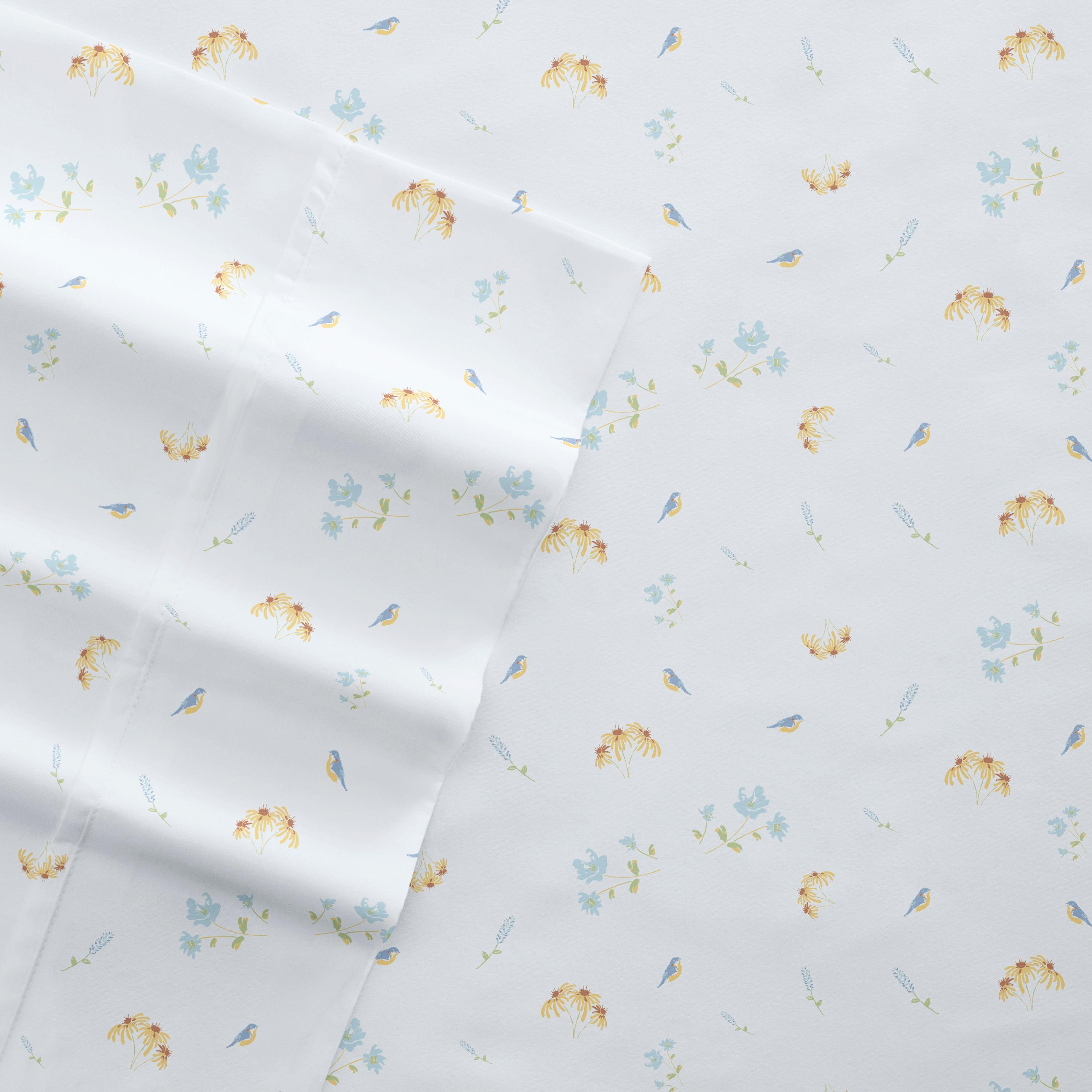 Bluebirds Pattern Microfiber Sheet Set