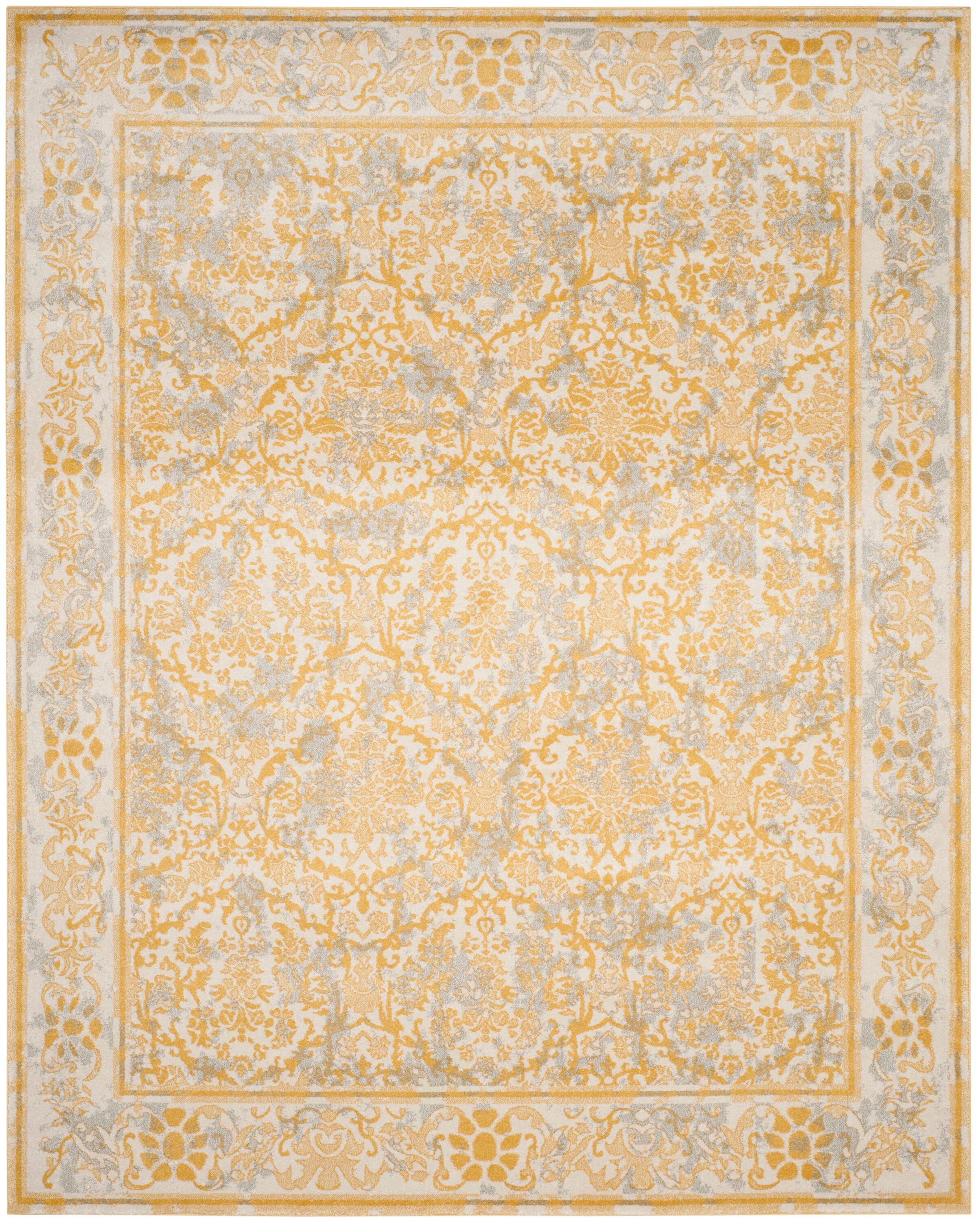 SAFAVIEH Evoke Lorna Traditional Bordered Area Rug, Ivory/Gold, 10' x 14'