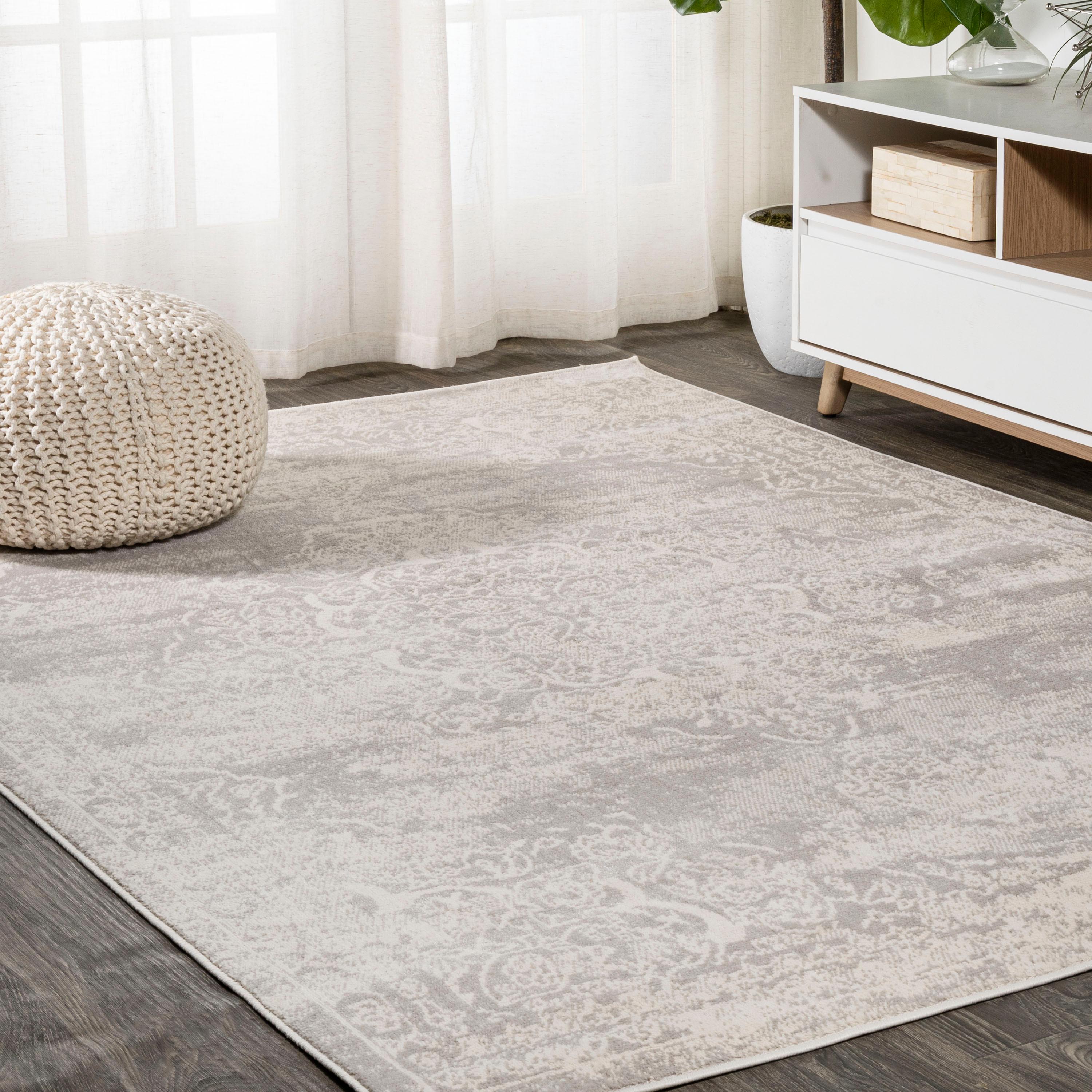 3'x5' Alhambra Ornate Medallion Modern Area Rug, Ivory - JONATHAN Y