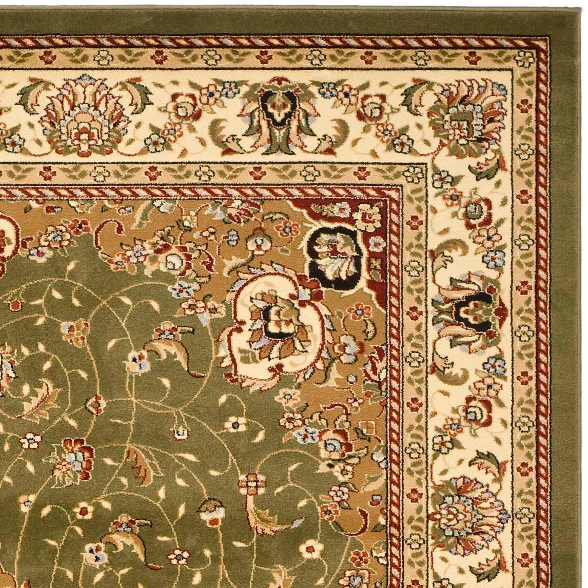 SAFAVIEH Lyndhurst Gabriella Traditional Bordered Area Rug, Sage/Ivory, 9' x 12'