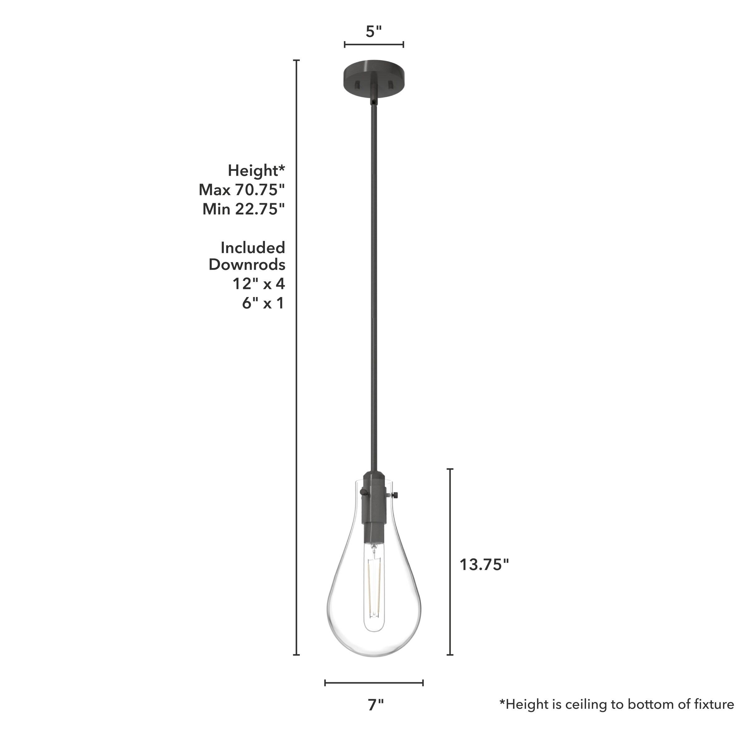 Hunter Fan Lundin 1 - Light Single Tear Drop Pendant