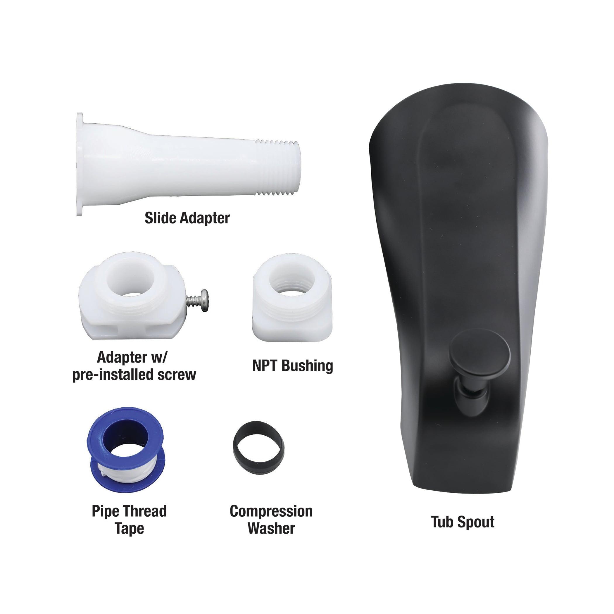 Danco Universal Bathroom Tub Spout with Diverter in Matte Black, 0.7 lbs. Weight (11079)